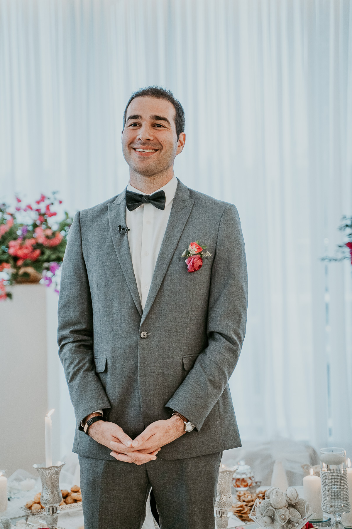 Groom waiting for bride at Hyatt Rio Grande