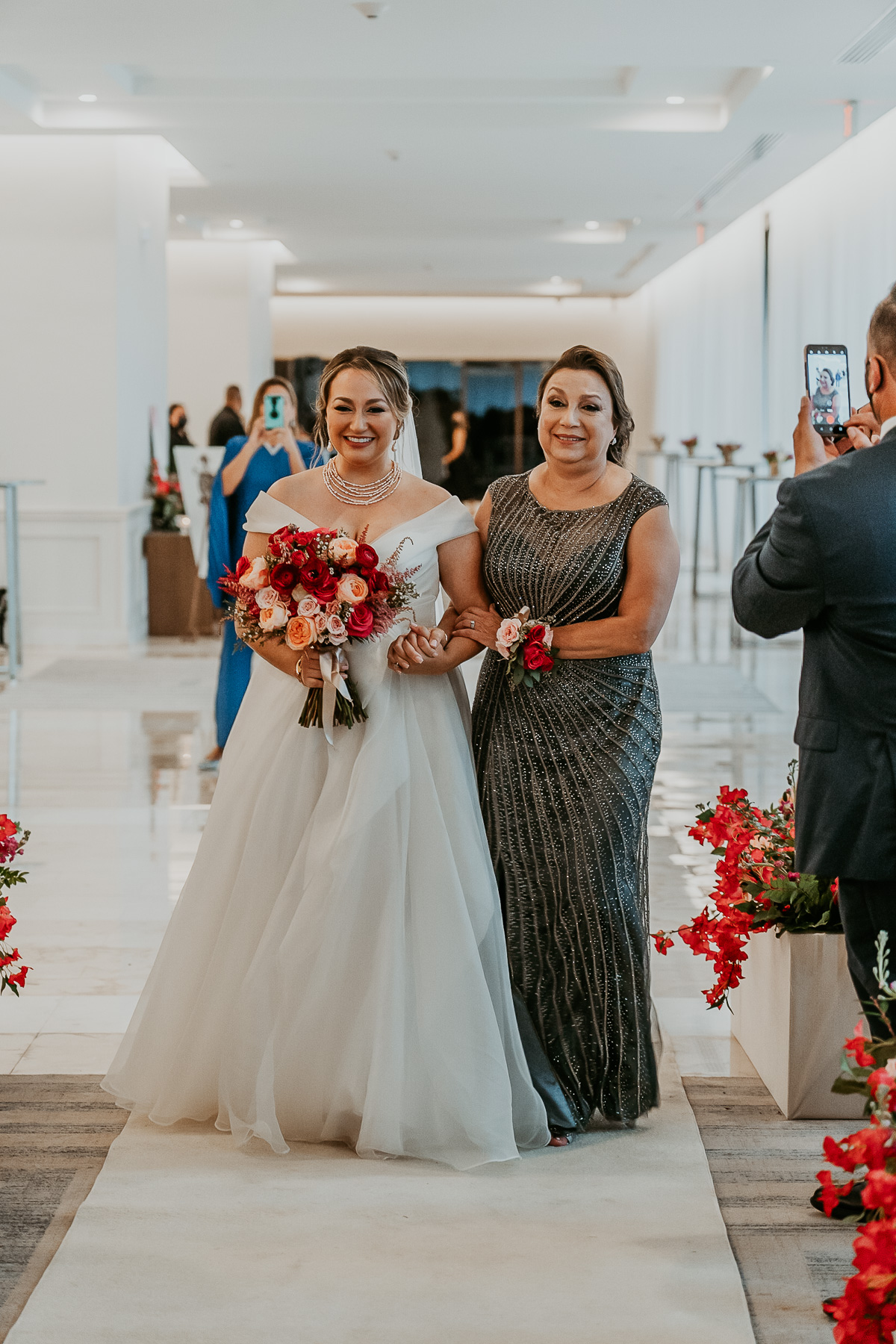 Bride walking down the isle