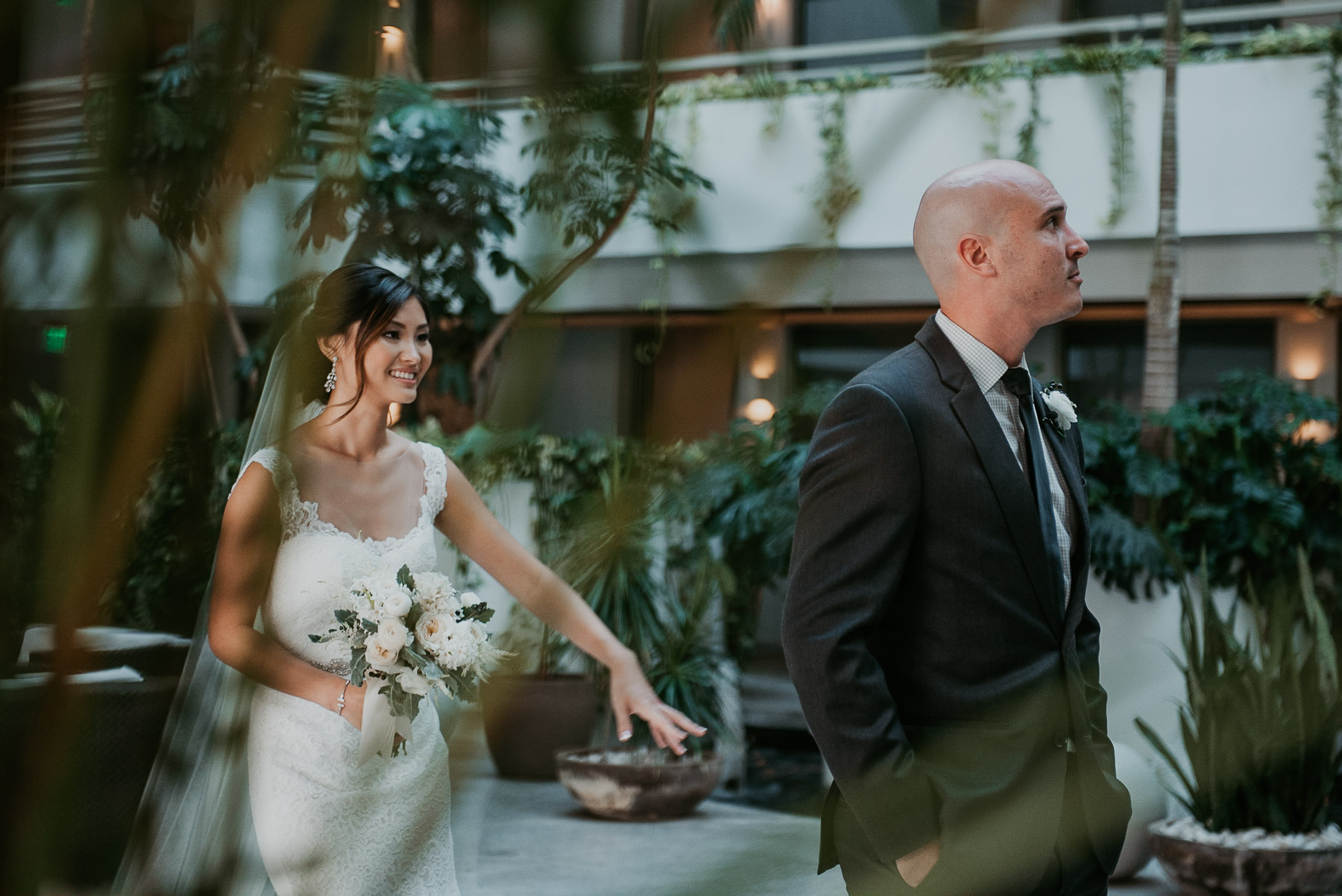 Annie and Daniel sharing a private first look moment at La Concha Resort.