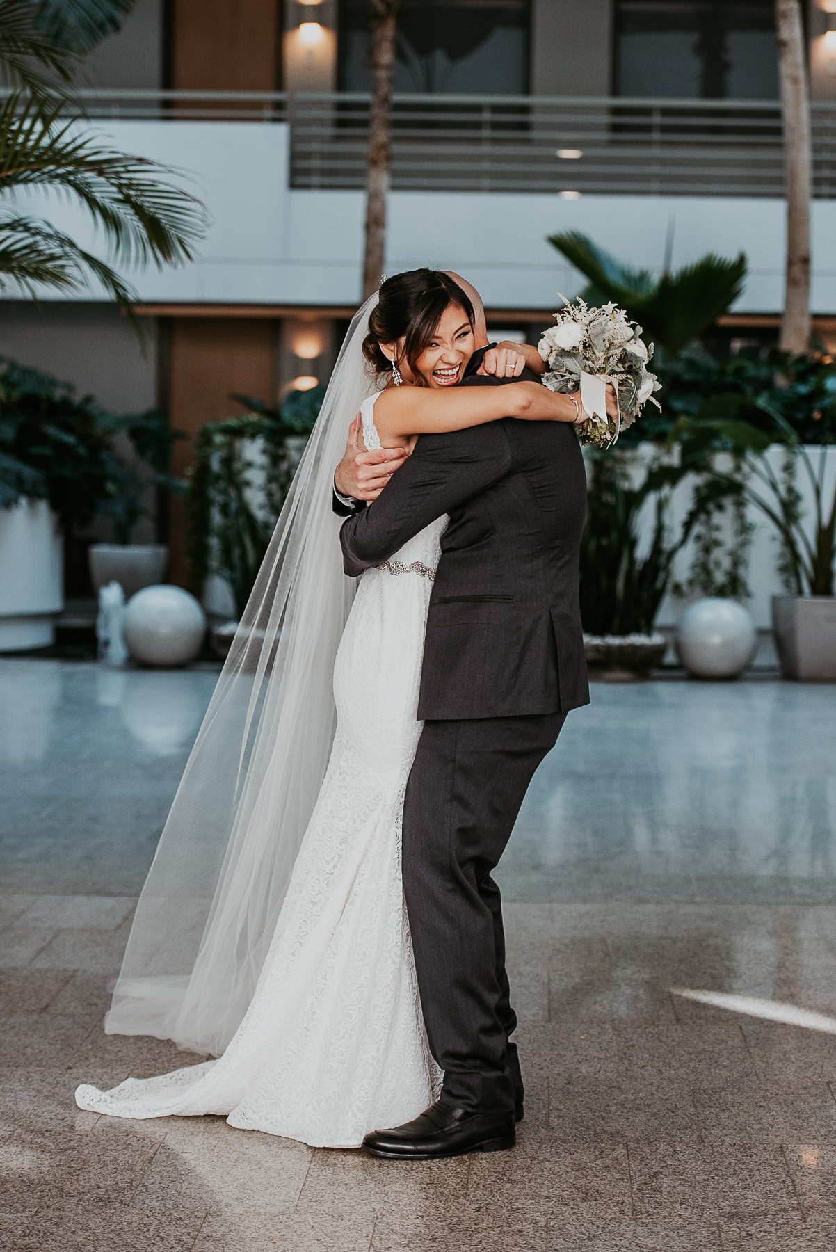 Annie and Daniel sharing a private first look moment at La Concha Resort.