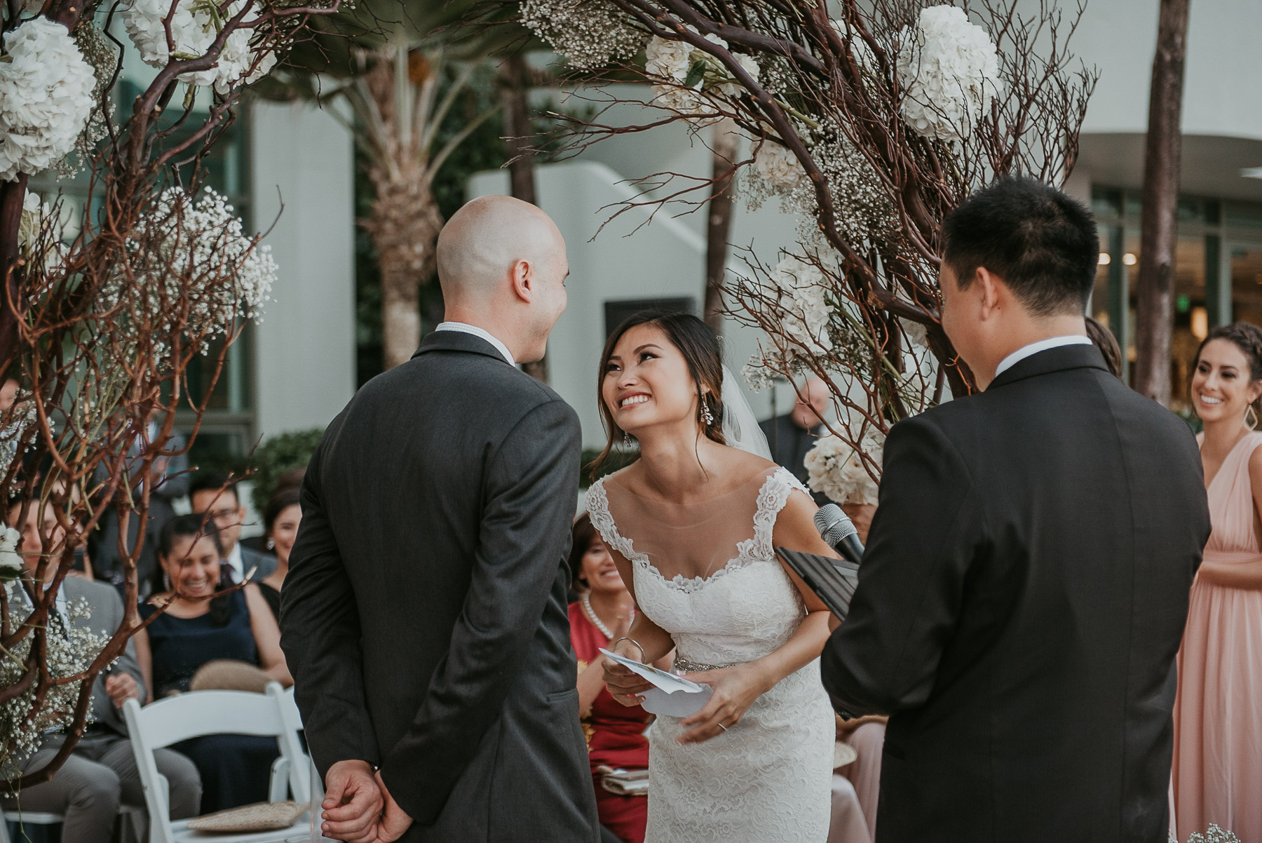 Annie and Daniel exchanging vows with the Atlantic Ocean as the backdrop at La Concha Resort.