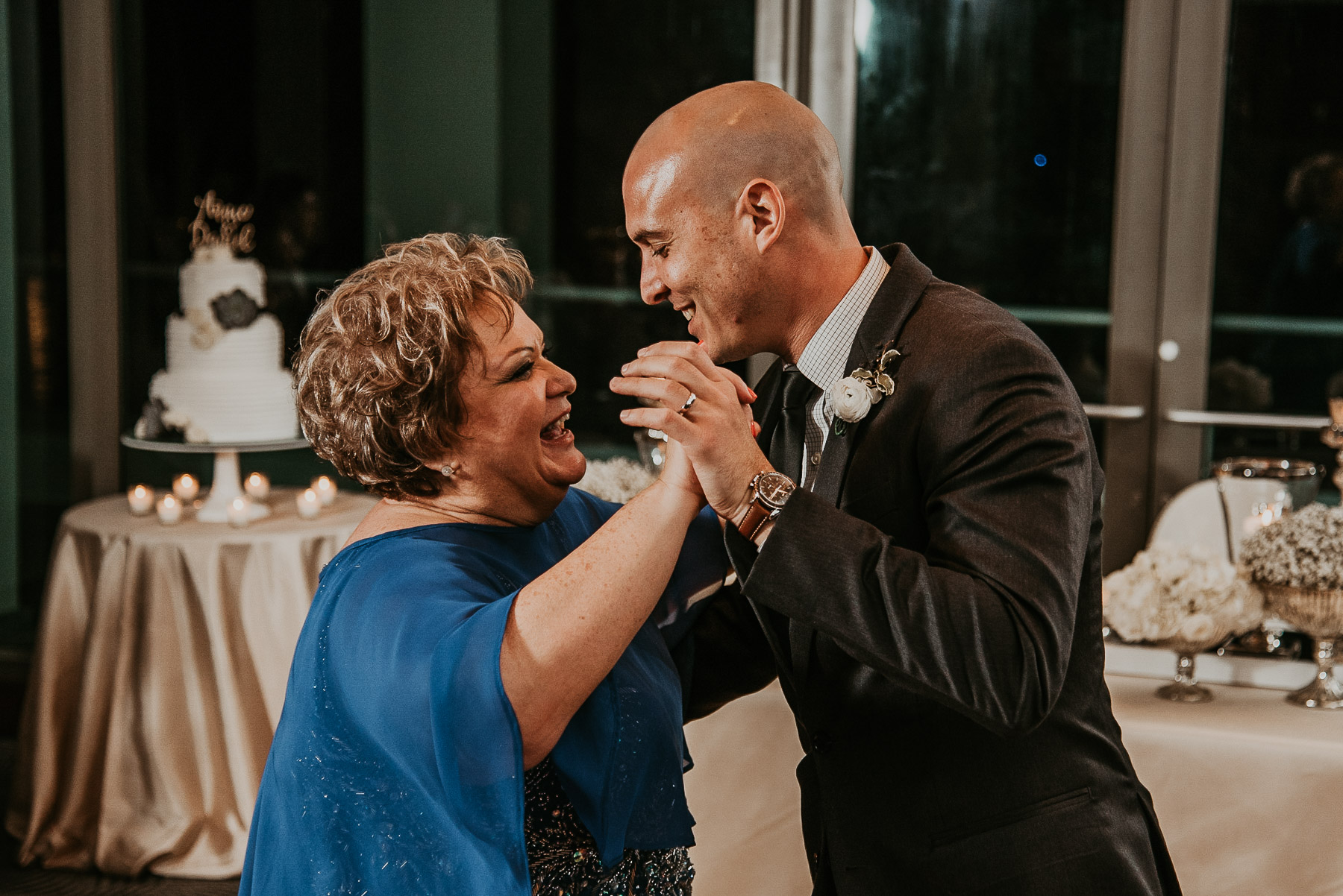 Groom and mom first dance at Salon Indigo at La Concha Wedding.