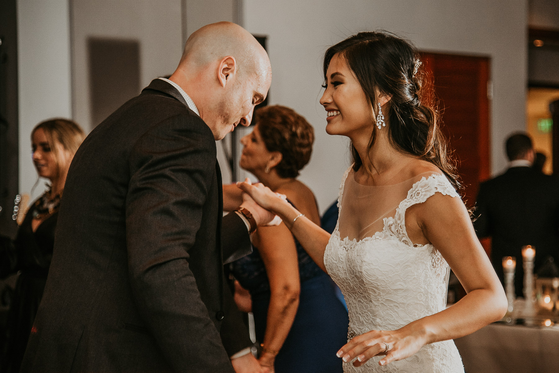 Bride and groom party dance at Salon Indigo at La Concha Wedding.