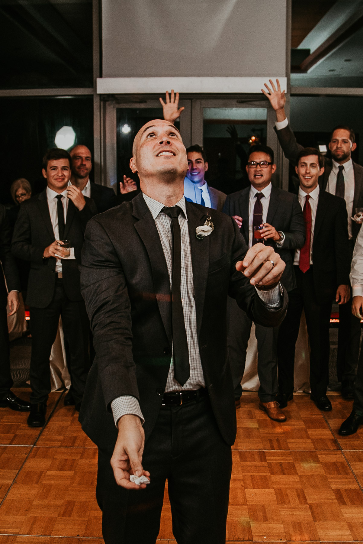 Garter toss at Salon Indigo at La Concha Wedding.