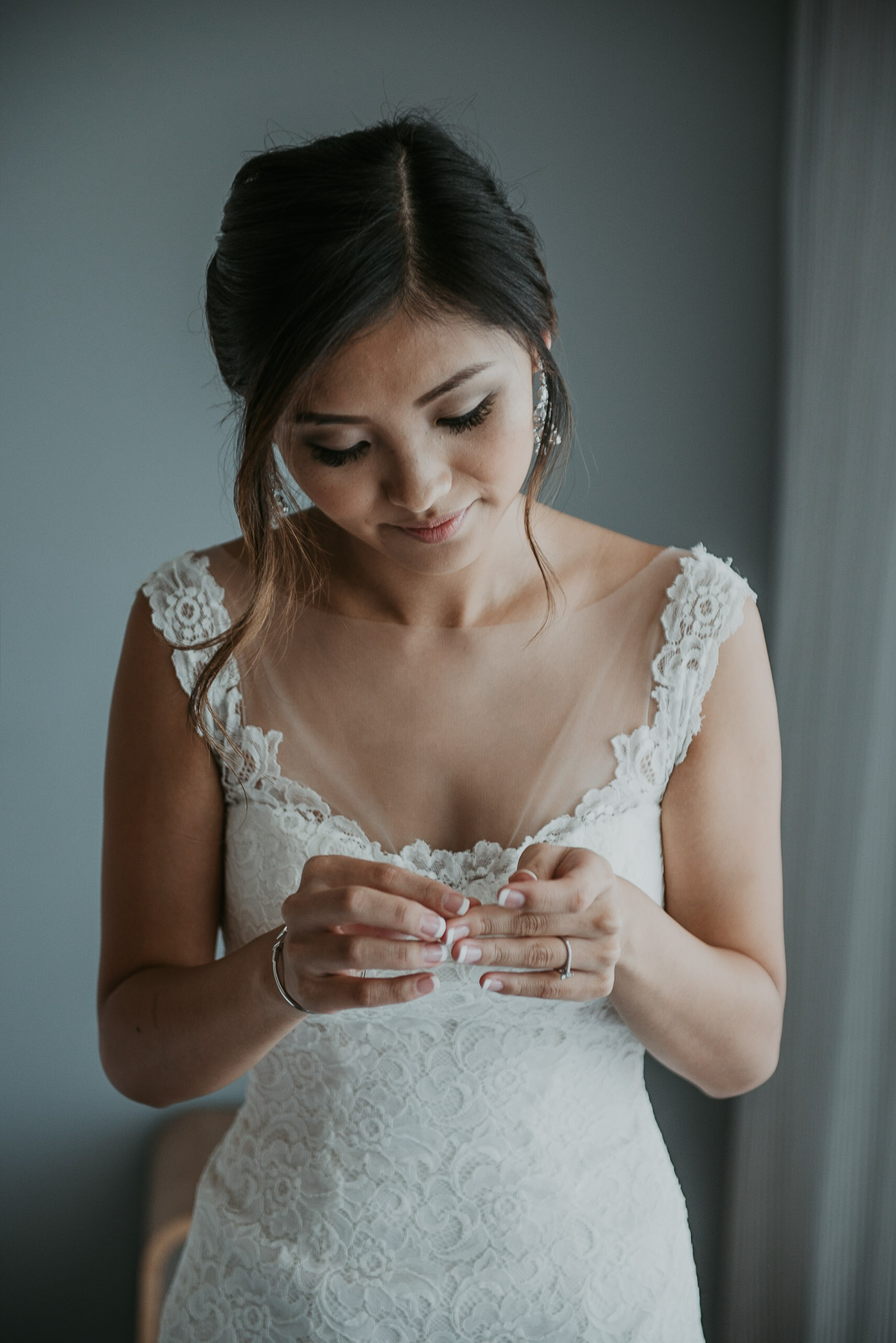 Annie, the bride, preparing for her wedding day at La Concha Resort in Puerto Rico.