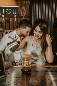 Cafe Nativo Coffee Themed Engagement Session in Puerto Rico