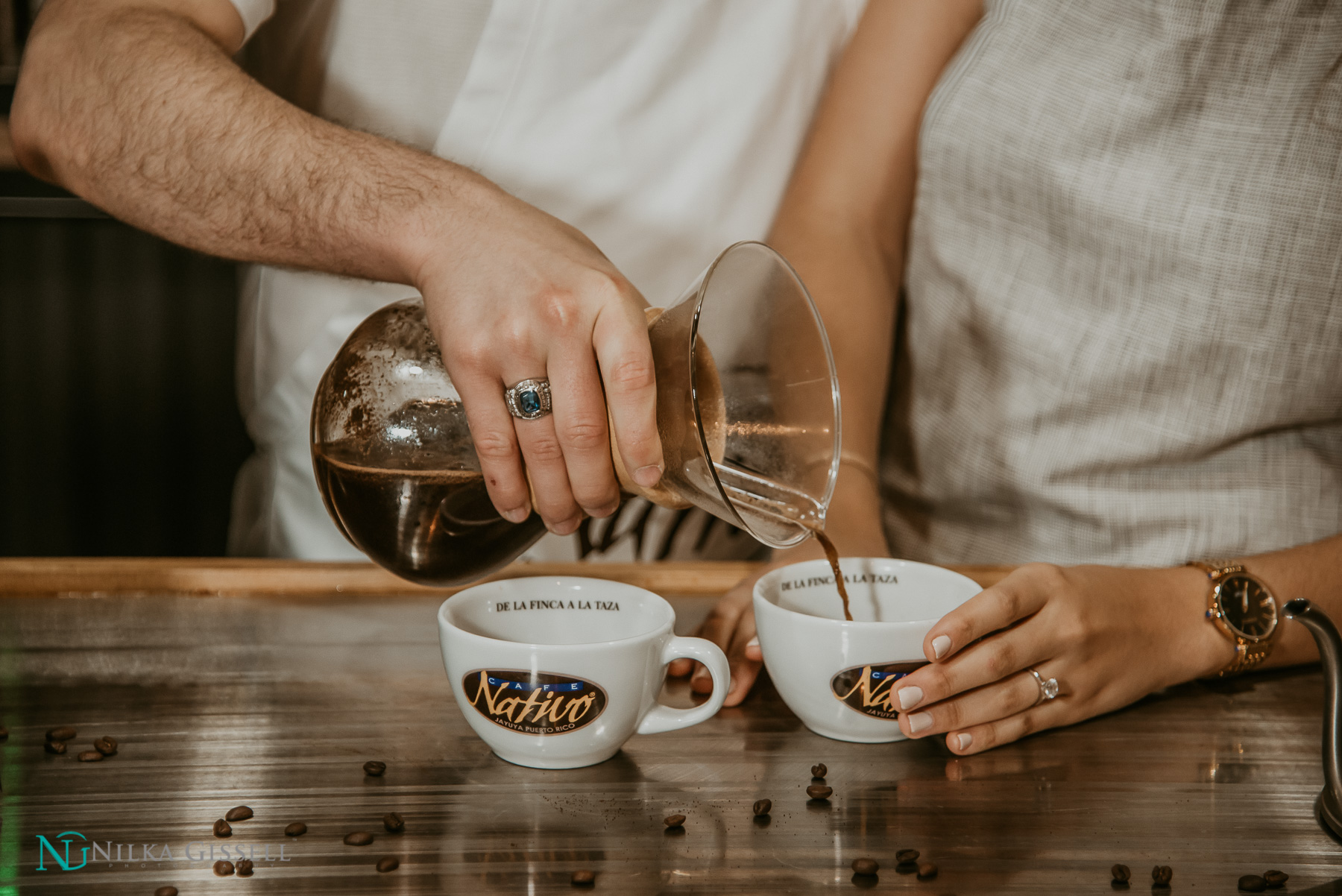 Cafe Nativo Coffee Themed Engagement Session in Puerto Rico