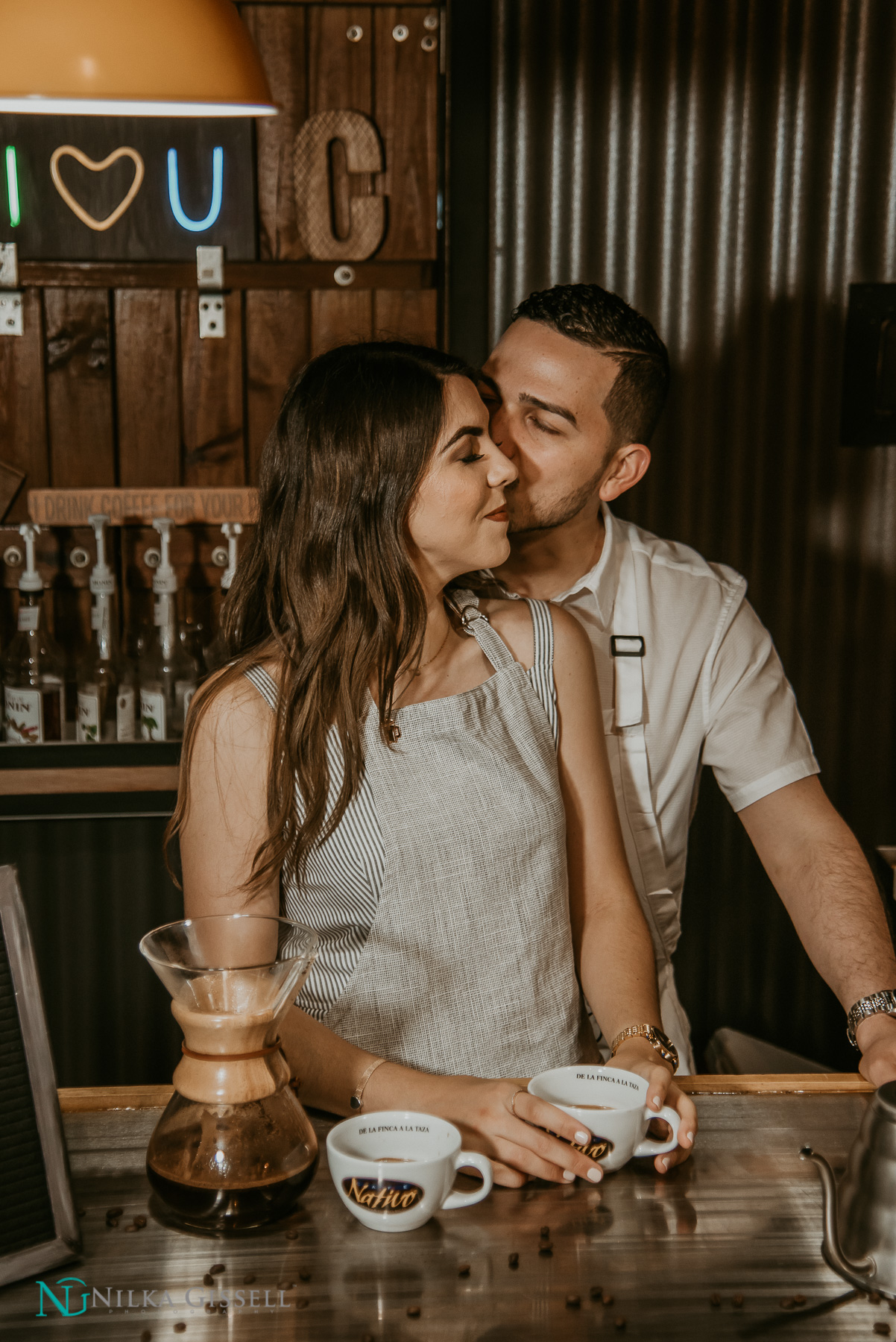 Cafe Nativo Coffee Themed Engagement Session in Puerto Rico