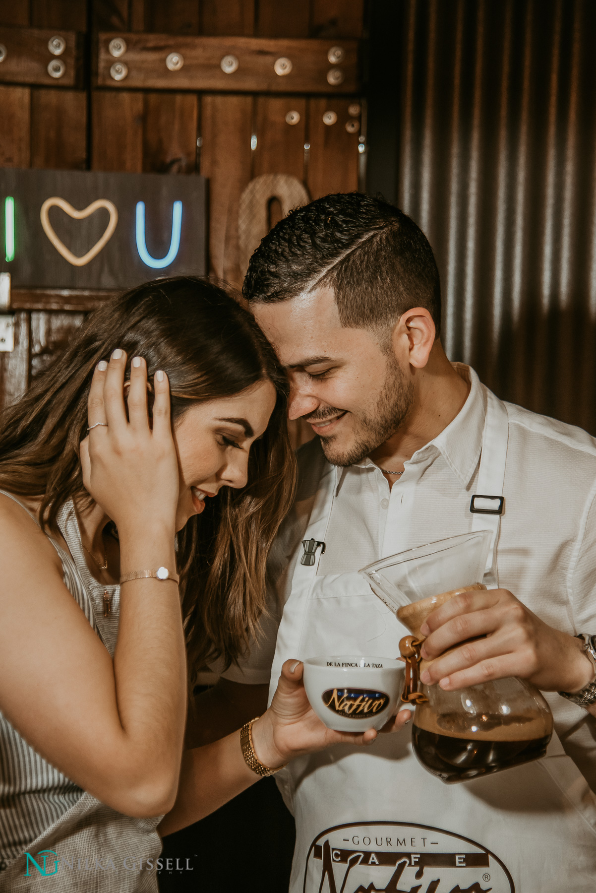 Cafe Nativo Coffee Themed Engagement Session in Puerto Rico