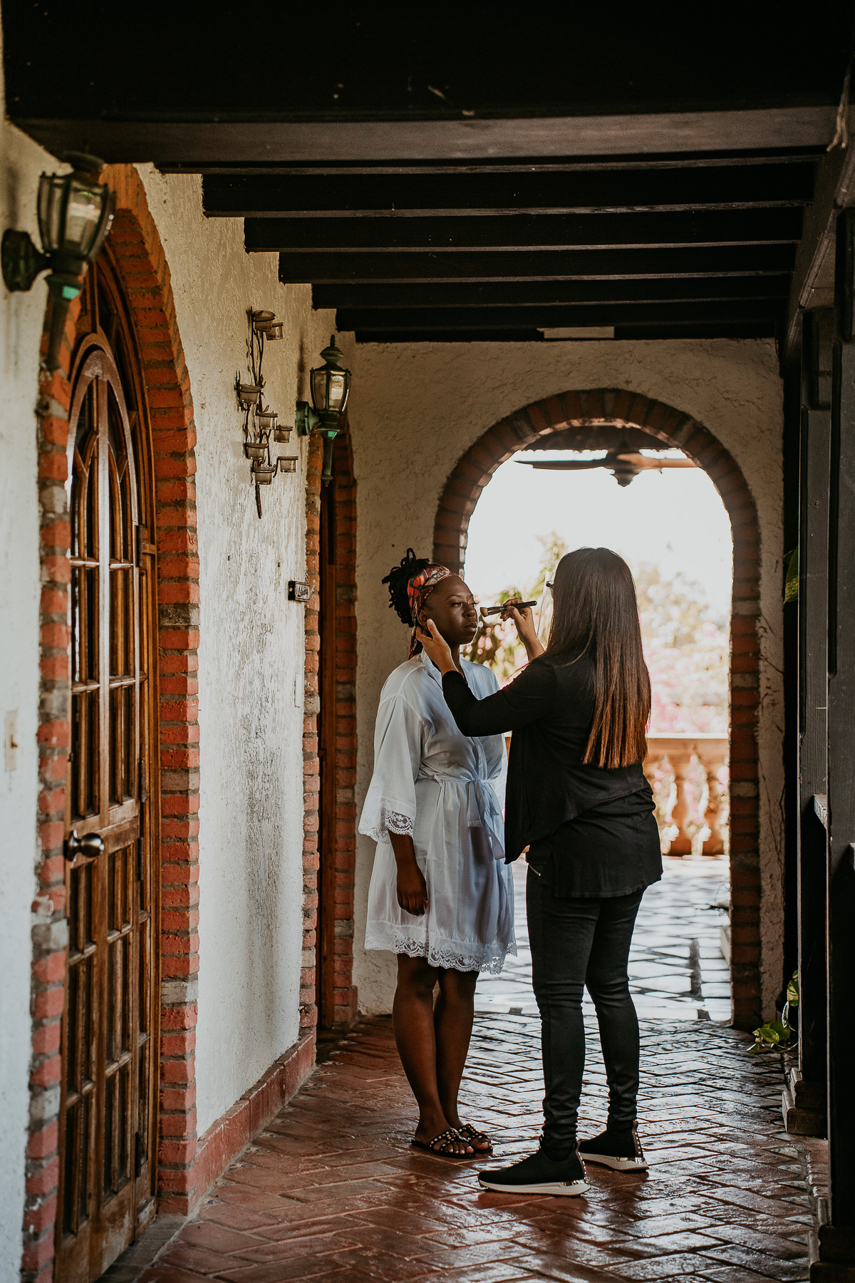 Caridad Vidro doing last touch ups at Hacienda Siesta Alegre