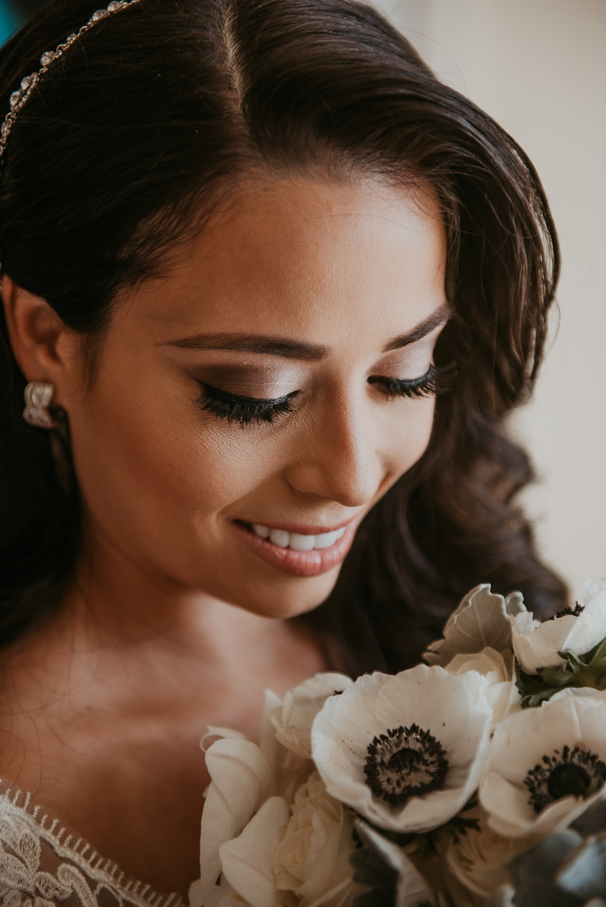 Bride getting ready for Casa de España Puerto Rico wedding