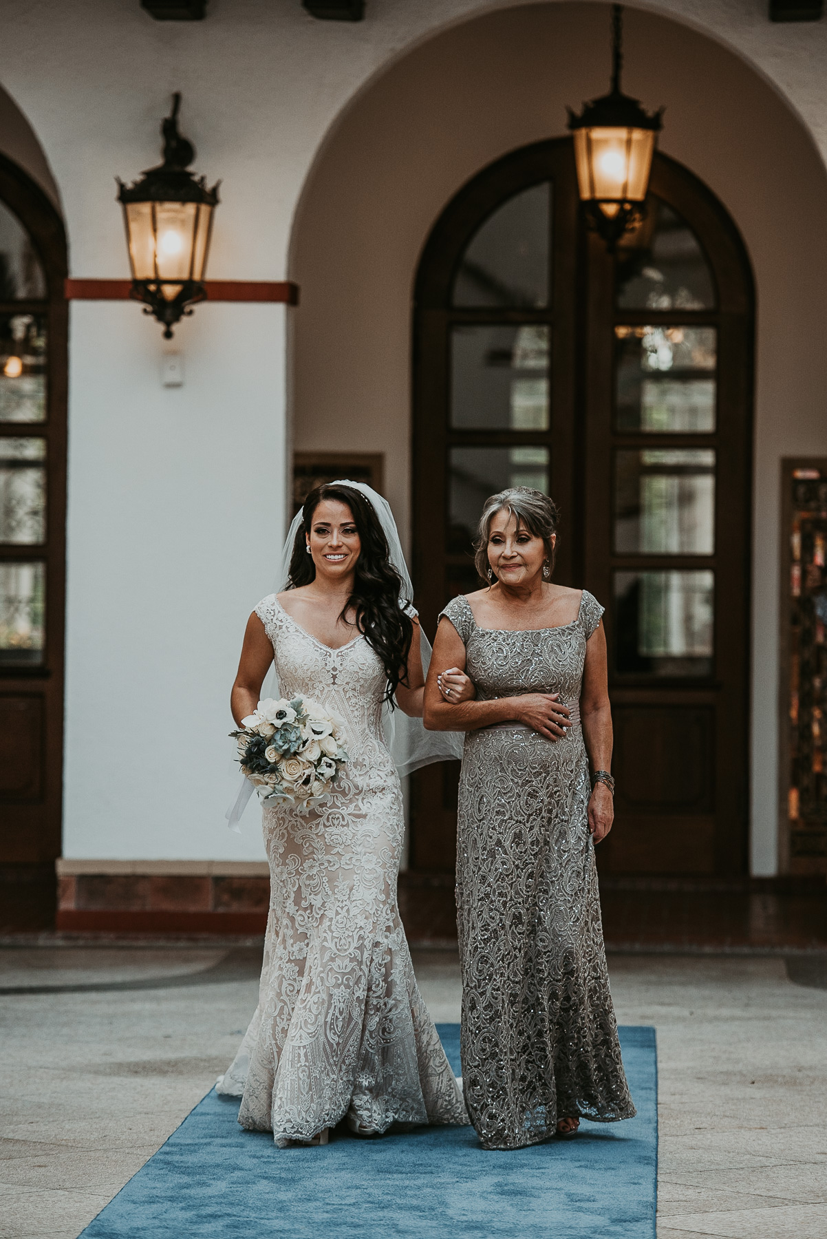 Bride and Mom at Casa de España Wedding in Puerto Rico