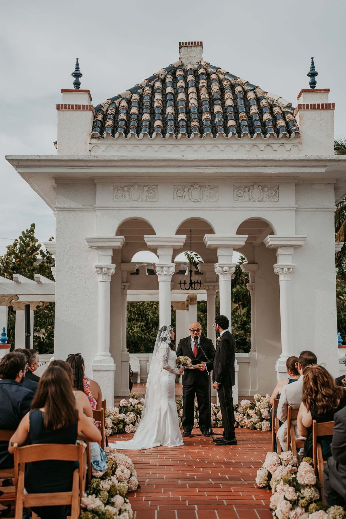 Intimate rooftop wedding ceremony at Casa de España in Old San Juan