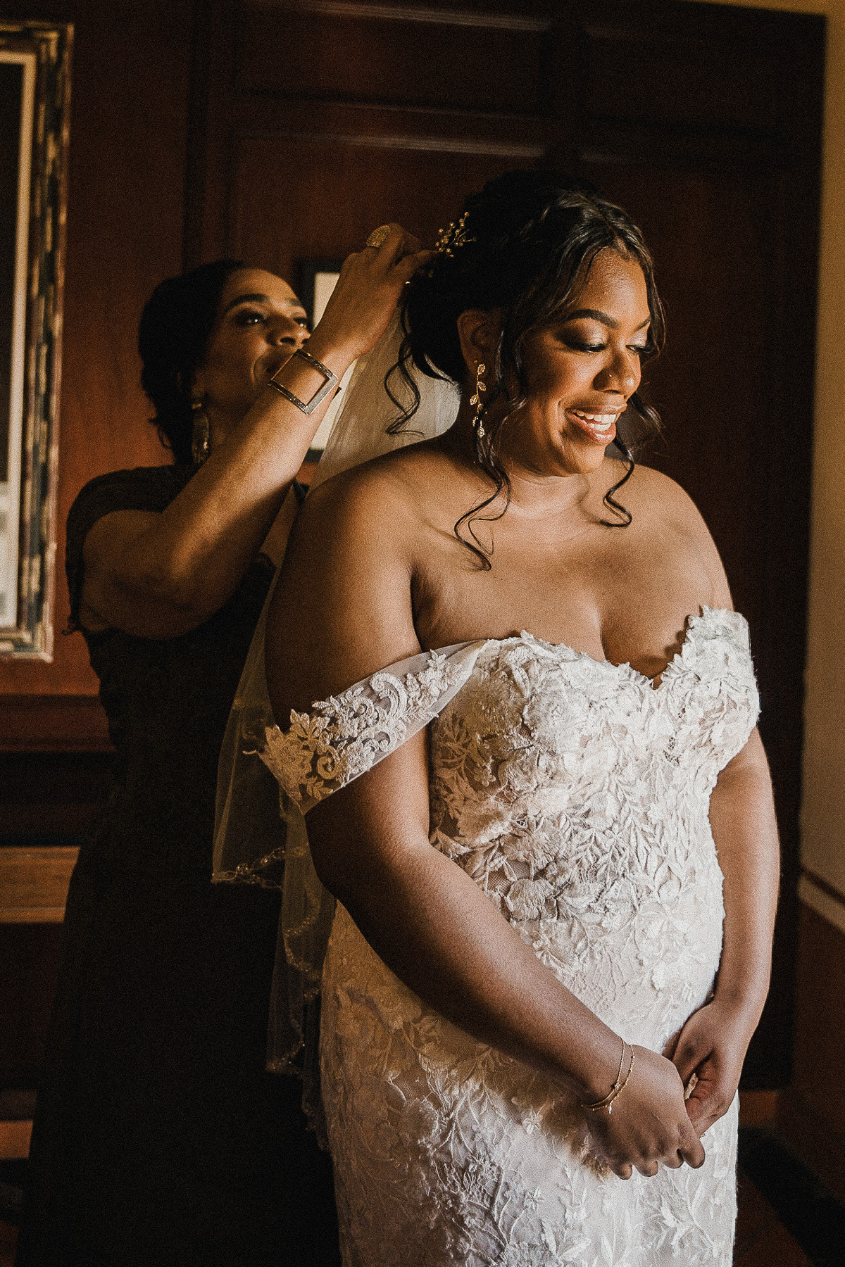 Bride and Mom at El Convento Wedding in Old San Juan