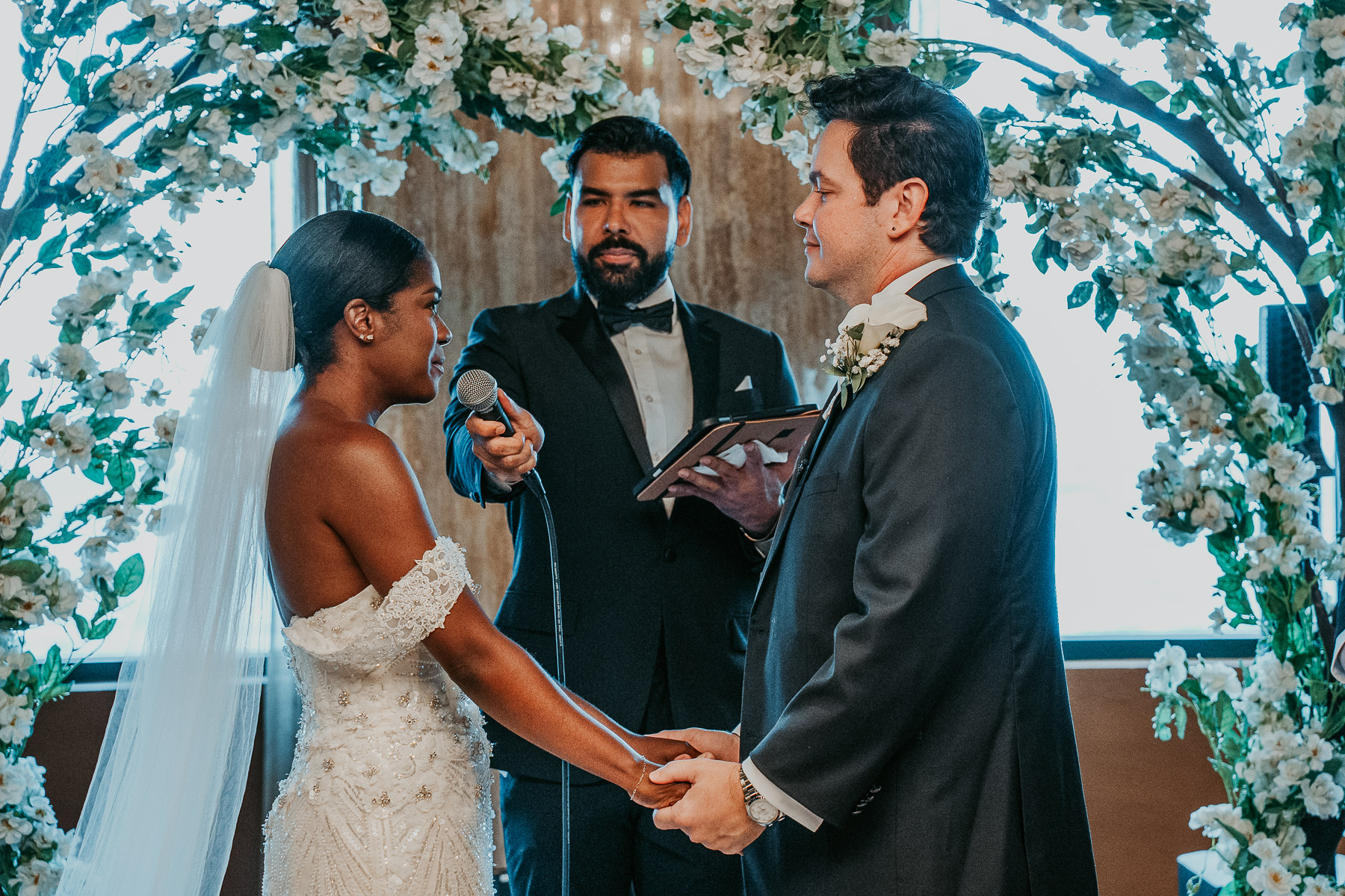 Rainy wedding ceremony at the Condado Vanderbilt Hotel in Puerto Rico