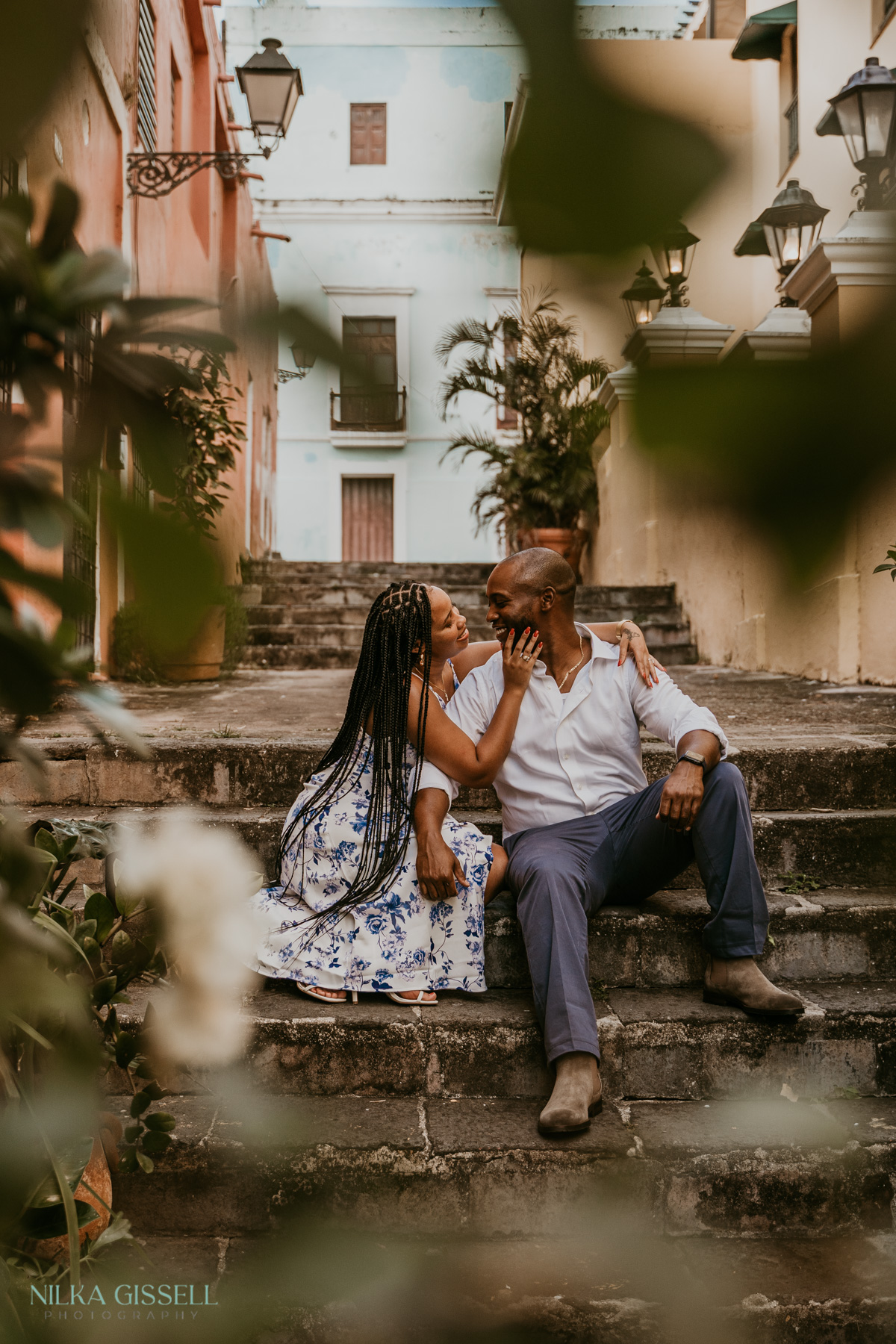 Black Couple at Old San Juan Engagement Session