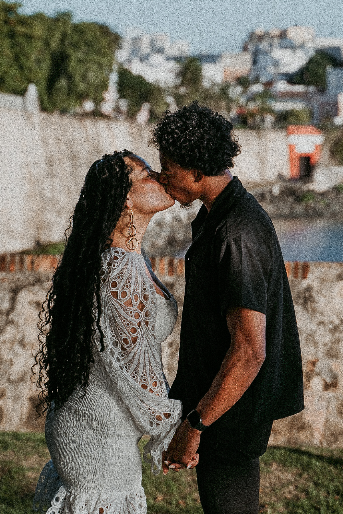 Couple saying I do at Old San Juan