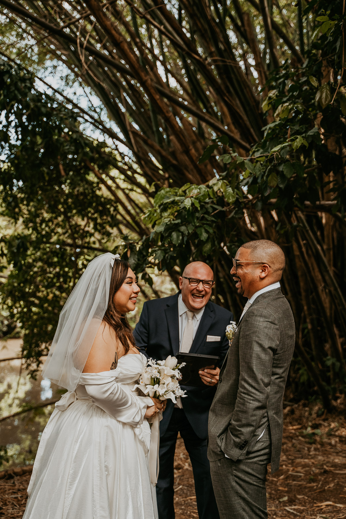 Wedding ceremony at Dos Aguas Elopement in Rio Grande Puerto Rico.