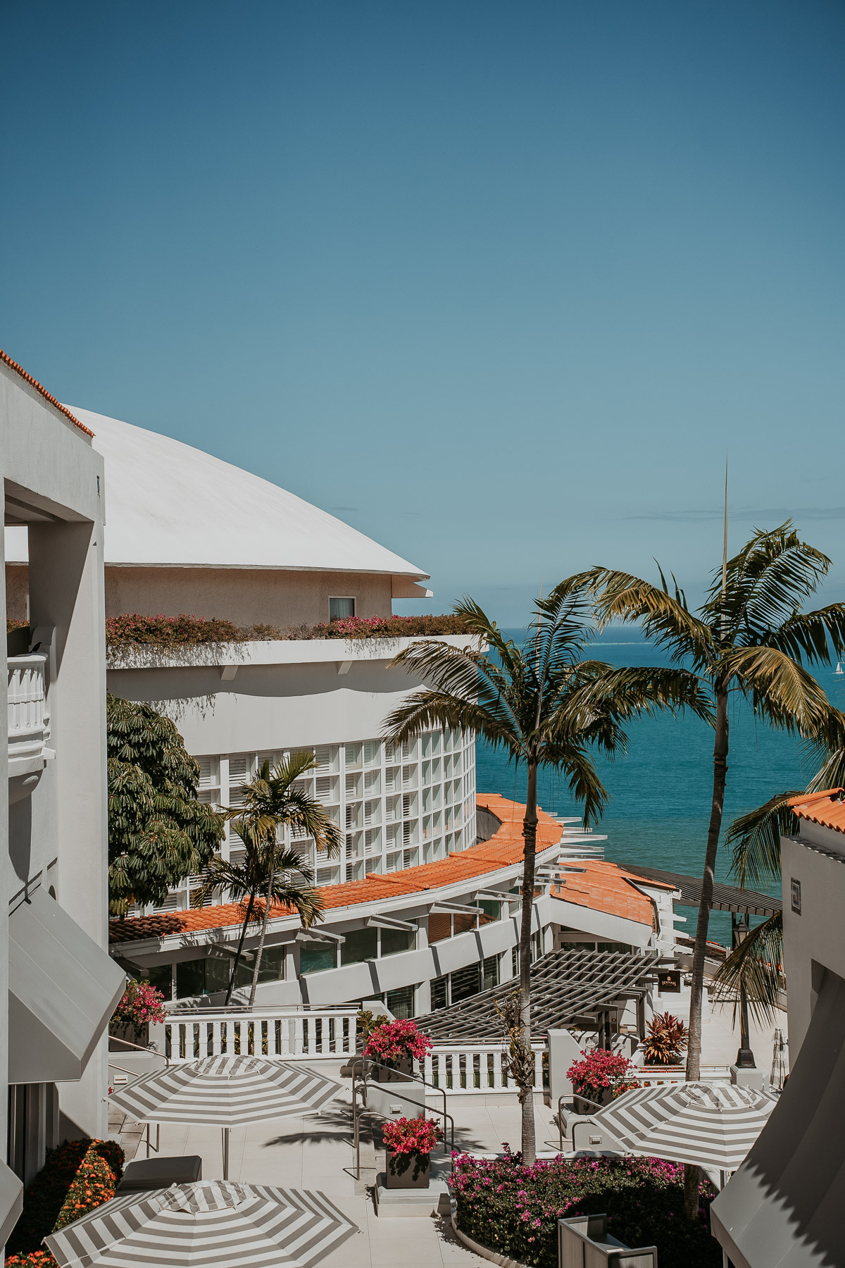 Resort architecture and coastal views at El Conquistador wedding venue Puerto Rico