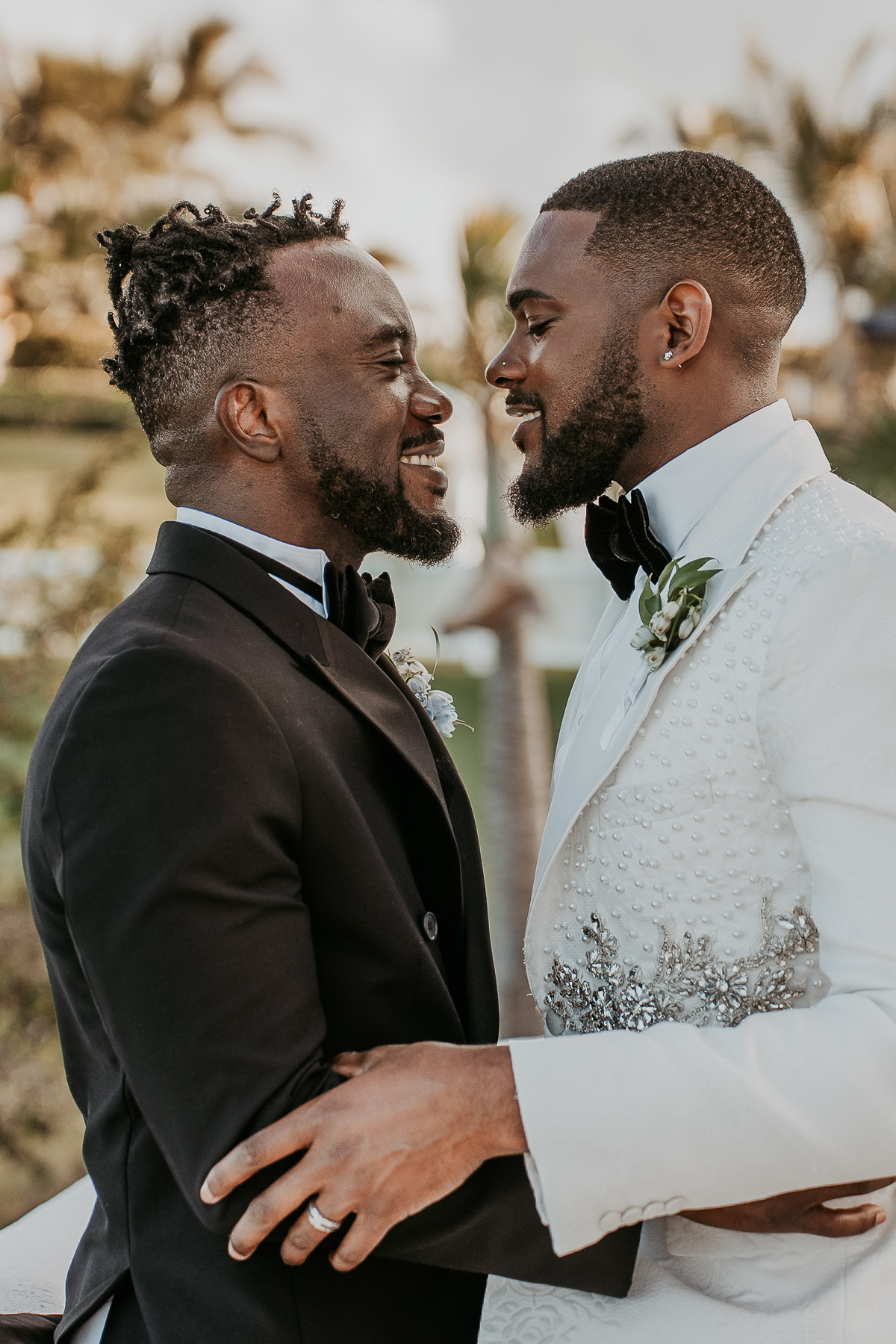 Couple sharing quiet moment together after ceremony in Fajardo