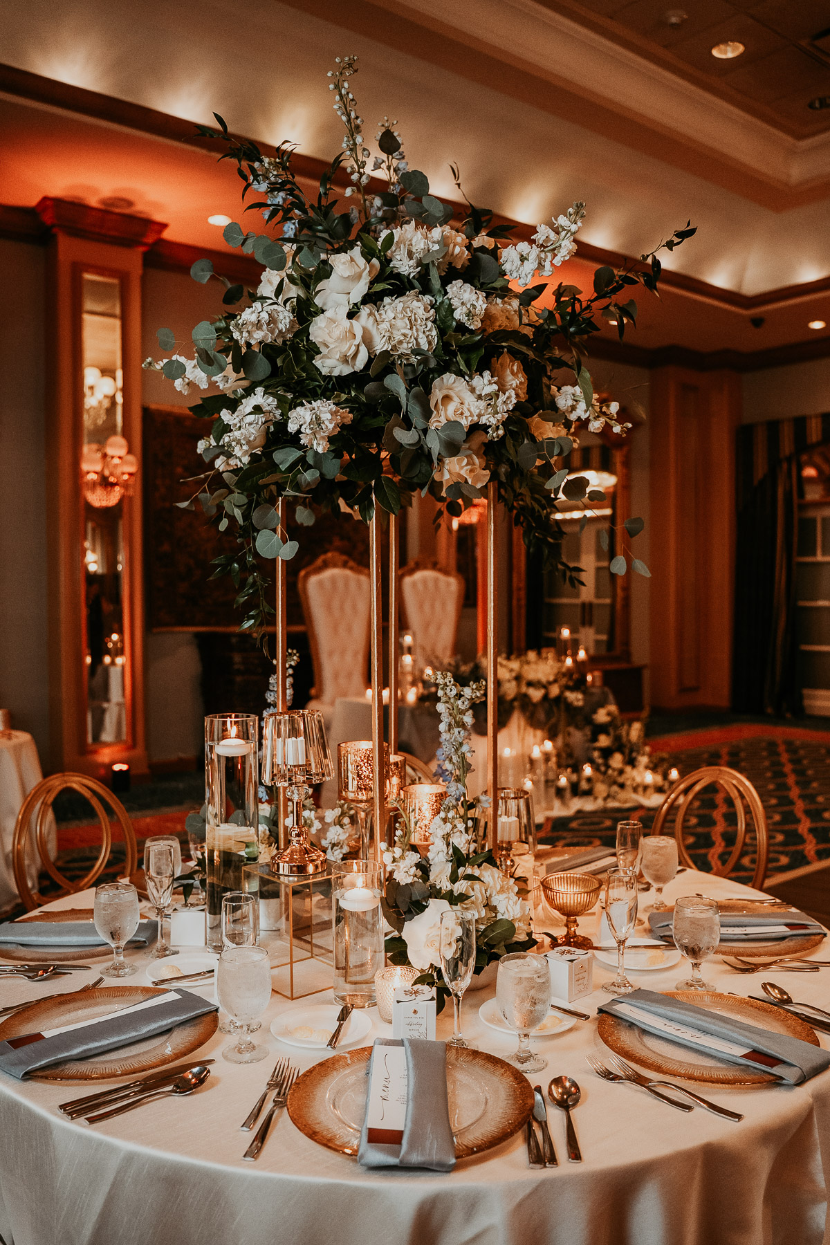 Reception decor details from intimate wedding in Fajardo resort venue