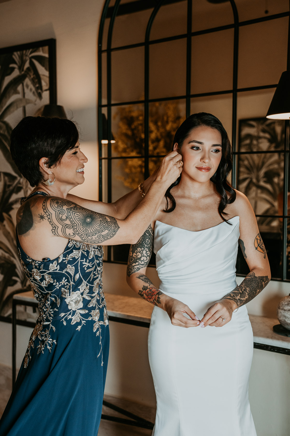 Candid getting ready moments at El Convento photographed by an Old San Juan wedding photographer