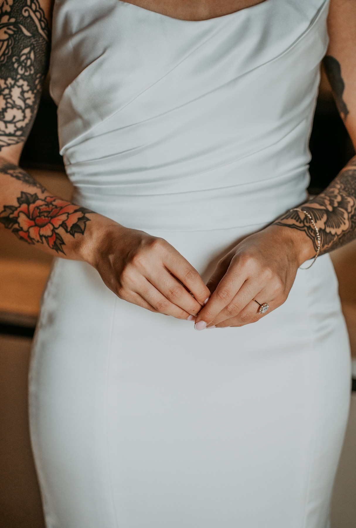 Detail shot of bride getting ready