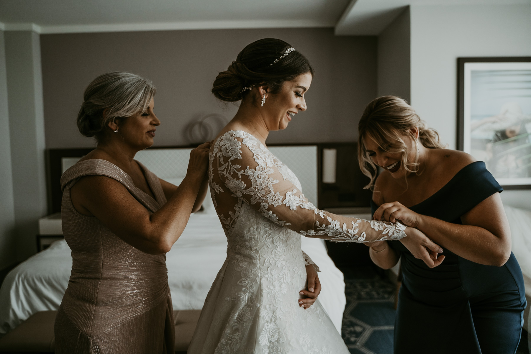 Bride getting ready at Fairmont El San Juan Hotel