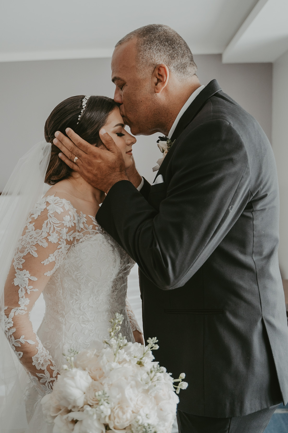 Bride with dad at Fairmont El San Juan Hotel