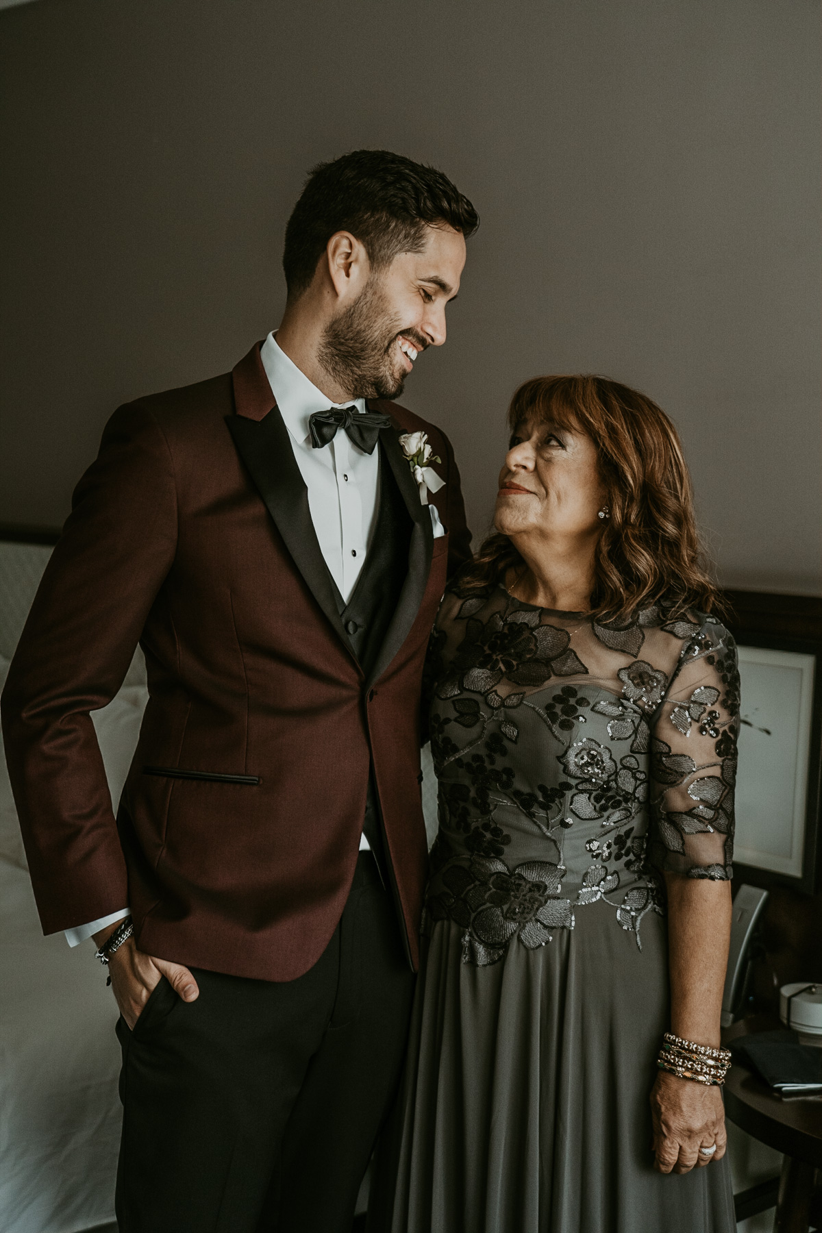 Groom with mom at Fairmont El San Juan Hotel