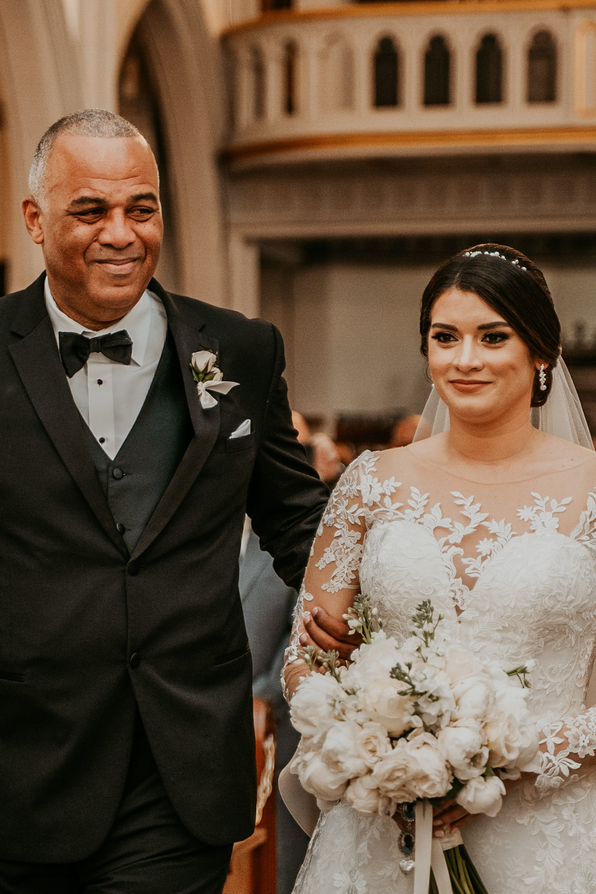 Bride with dad at Fairmont El San Juan Hotel