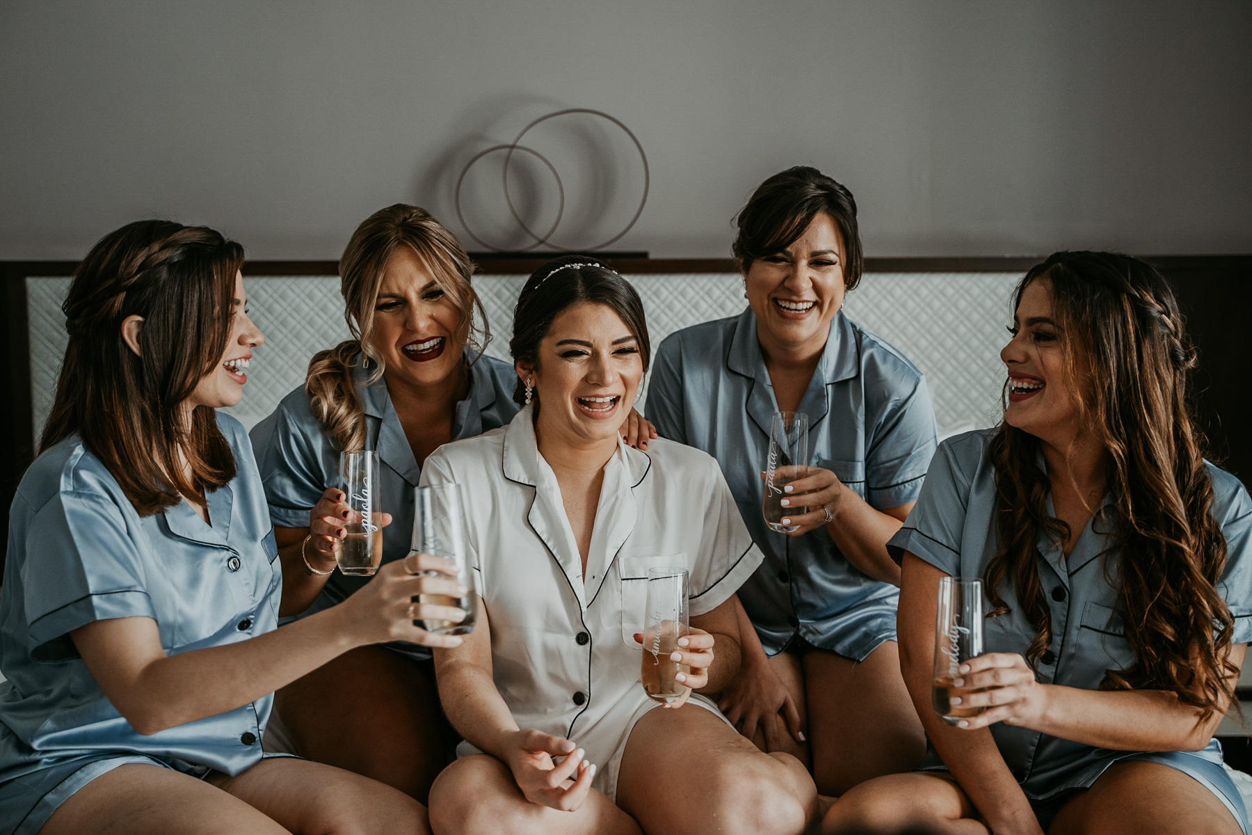 Bride with bridesmaids at Fairmont El San Juan Hotel