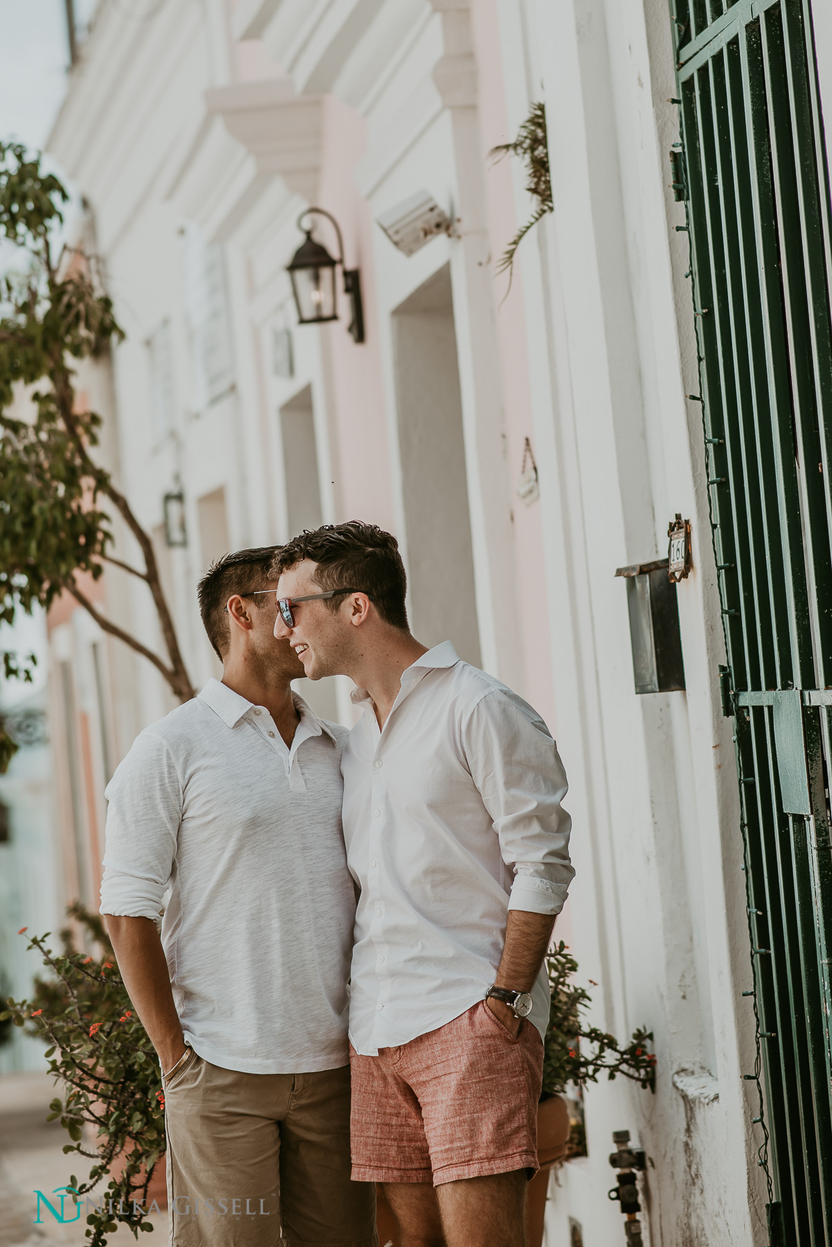 Gay couple at Old San Juan Engagement Session.