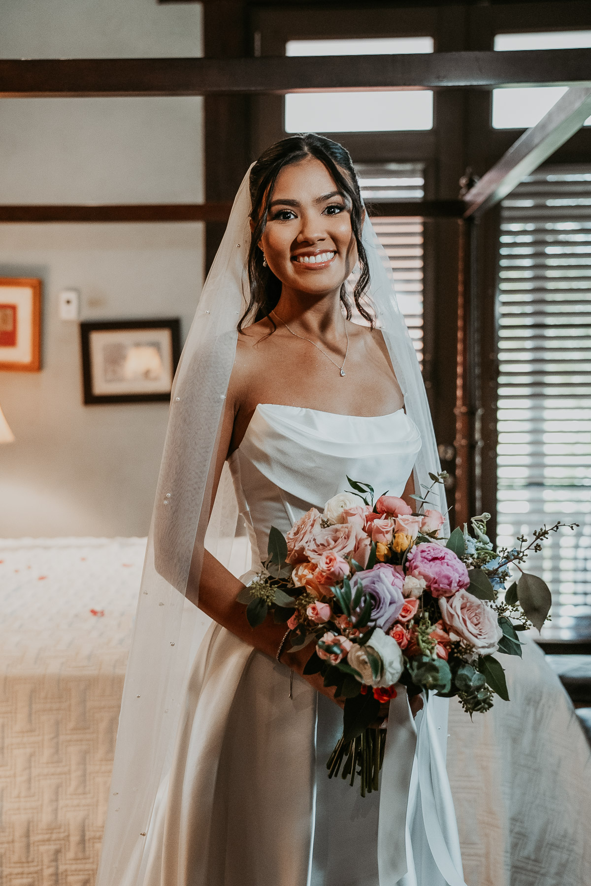 Bride formal portrait before Hacienda Campo Rico wedding ceremony.