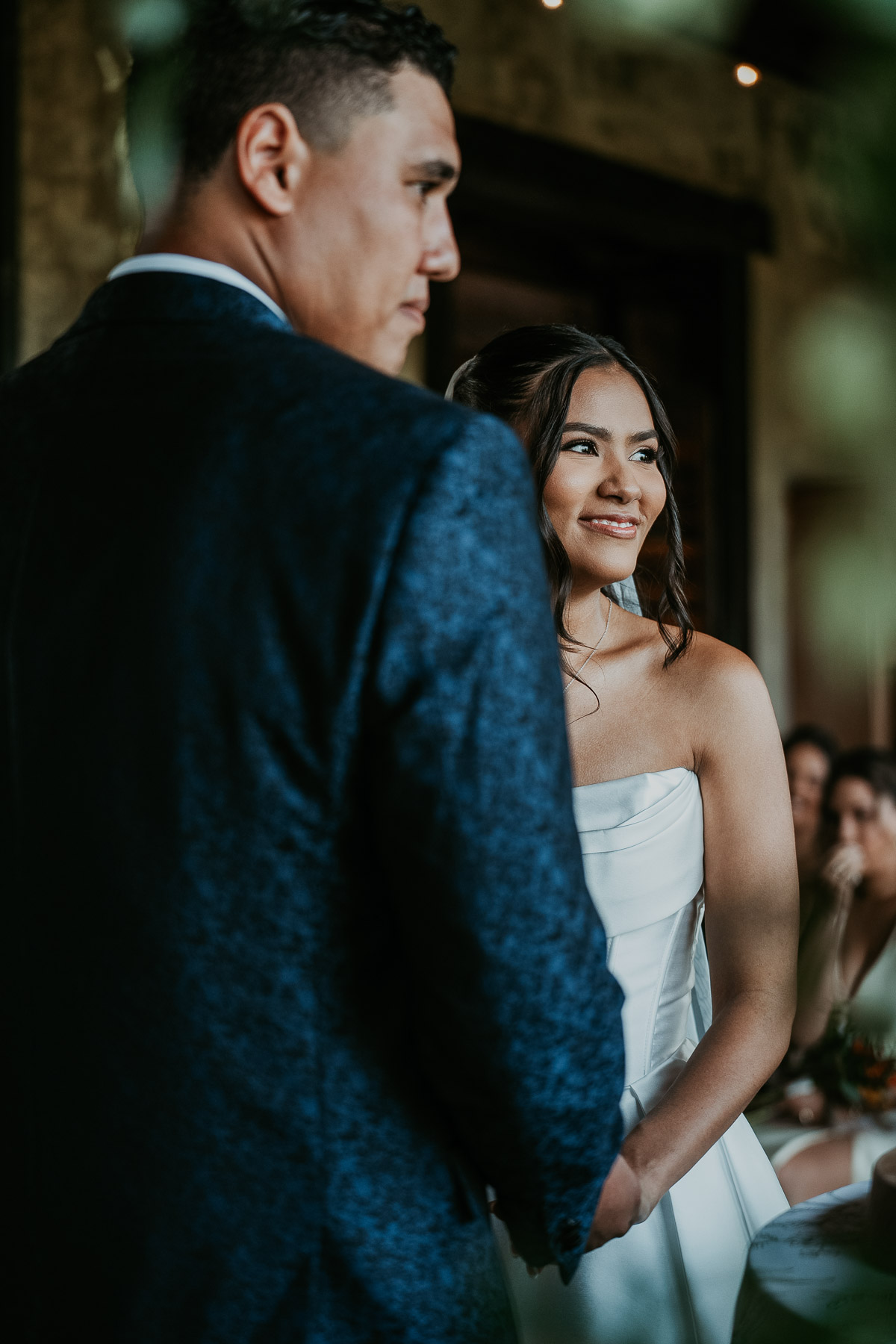 Hacienda Campo Rico wedding ceremony candid portrait.