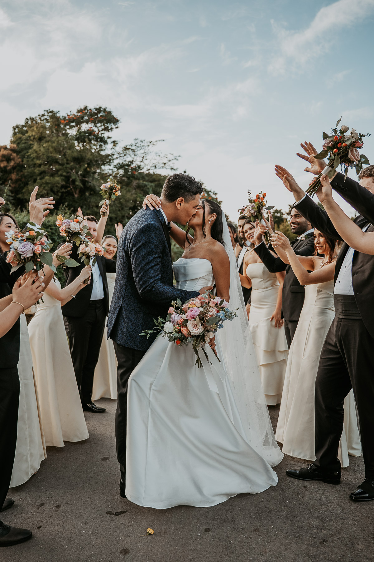 Fun wedding party with couple moments during a wedding in Puerto Rico's Hacienda Campo Rico.