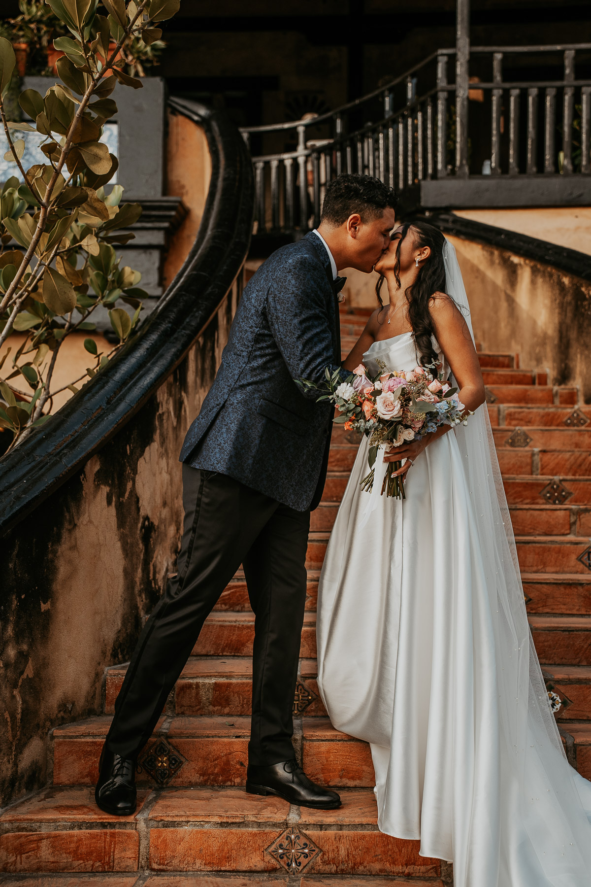 Couple captured by a Puerto Rico wedding photographer during their Hacienda Campo Rico wedding.