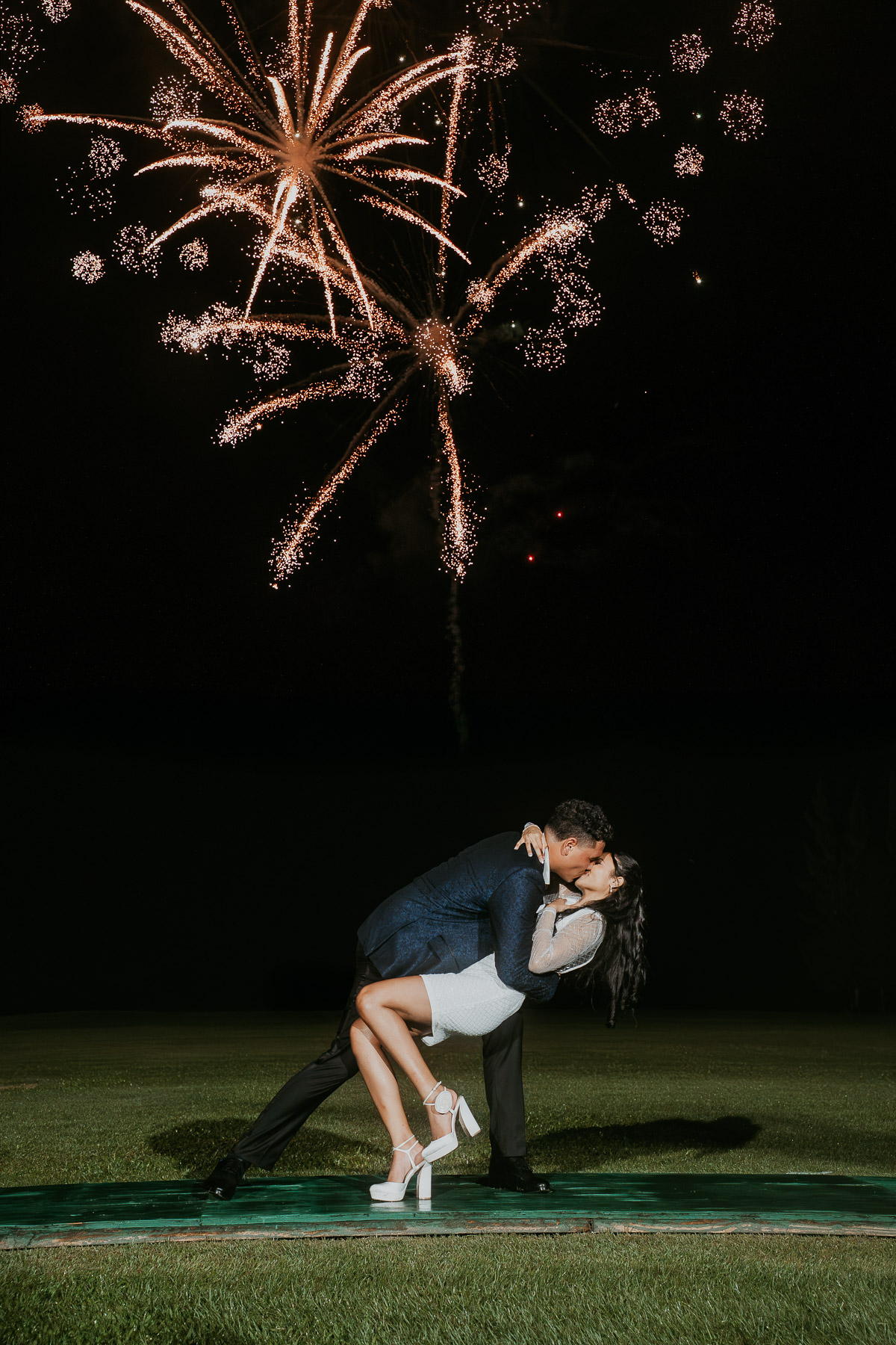 Wedding fireworks display over Hacienda Campo Rico in Carolina Puerto Rico.