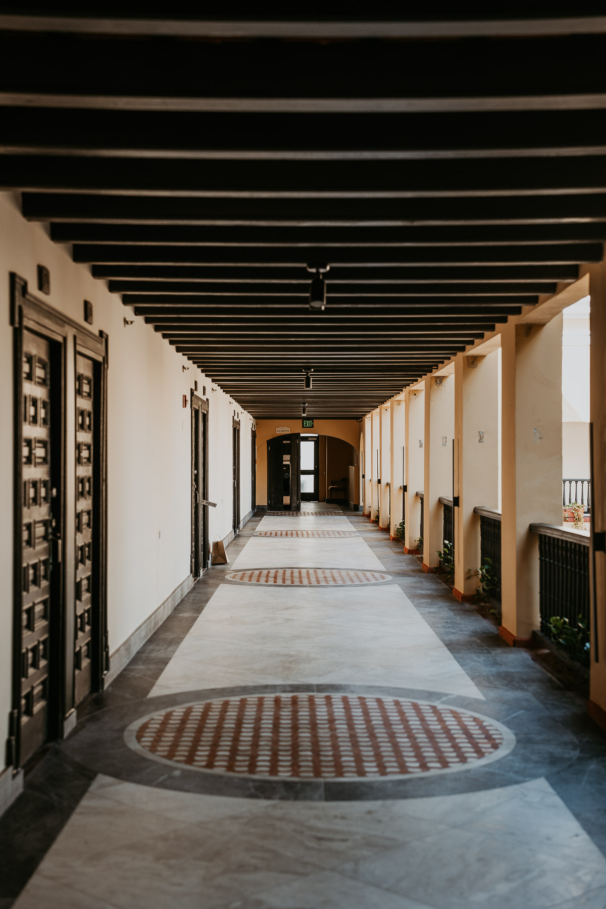 Renovated Hotel El Convento hallways.