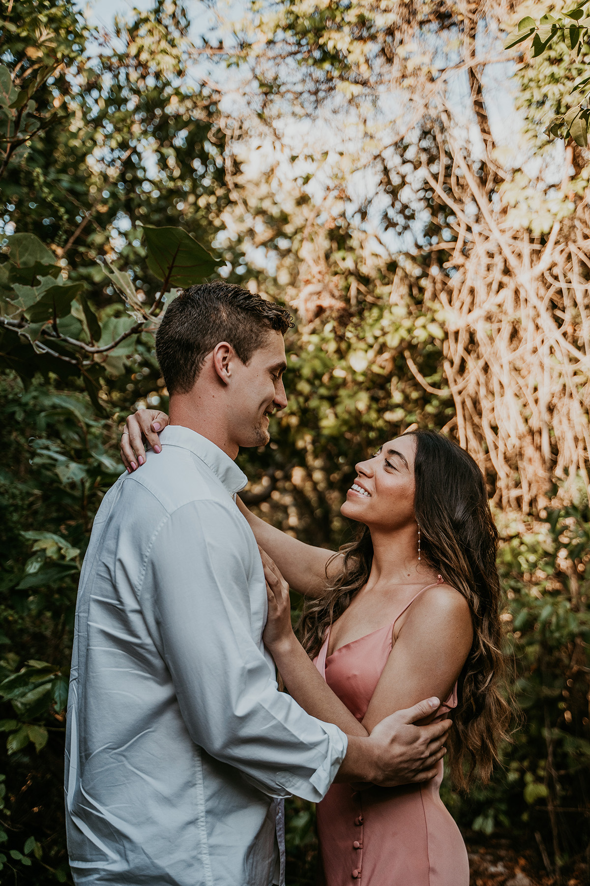 Couple on their way to their beach proposal in Puerto Rico.