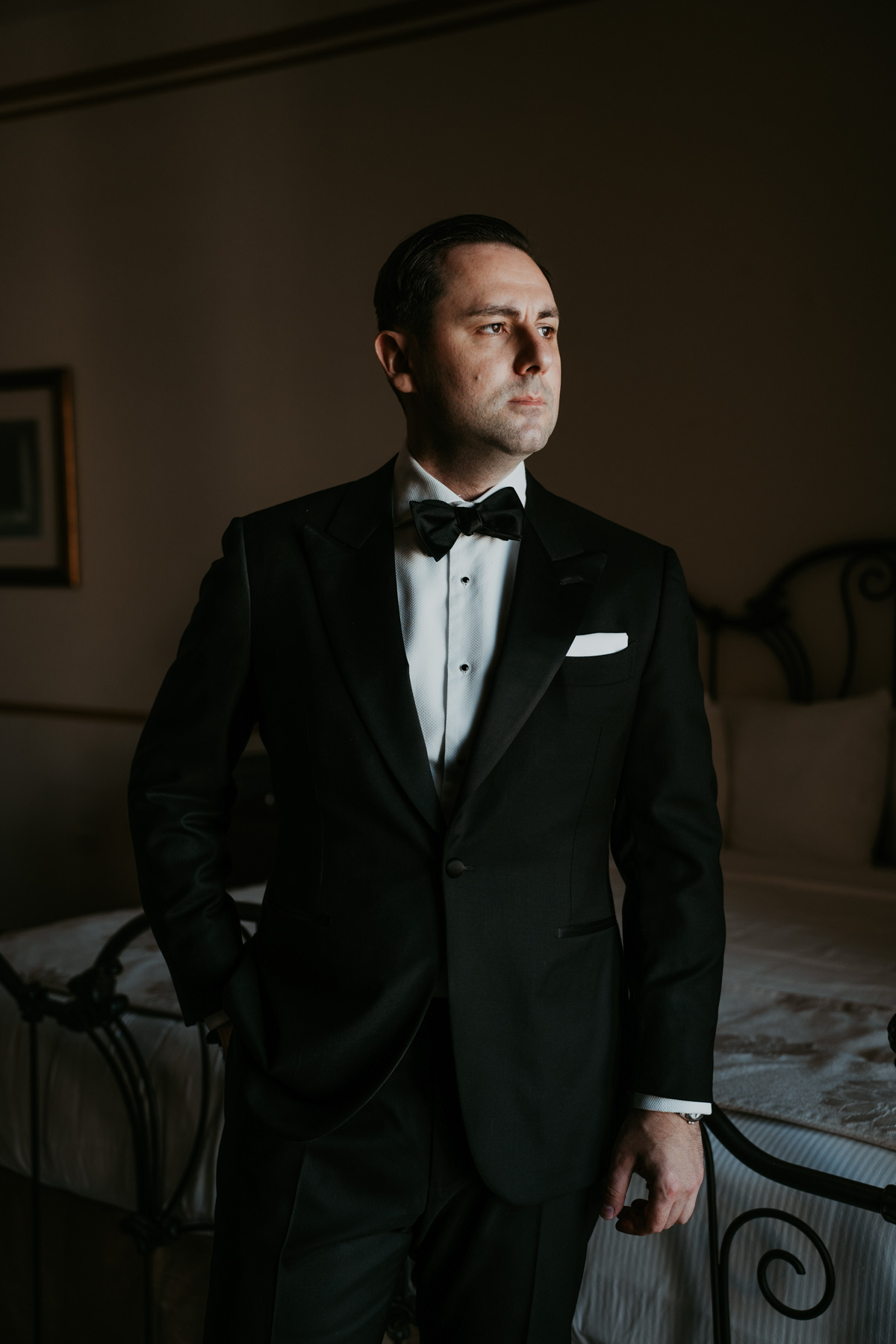 Groom portrait at Hotel El Convento.