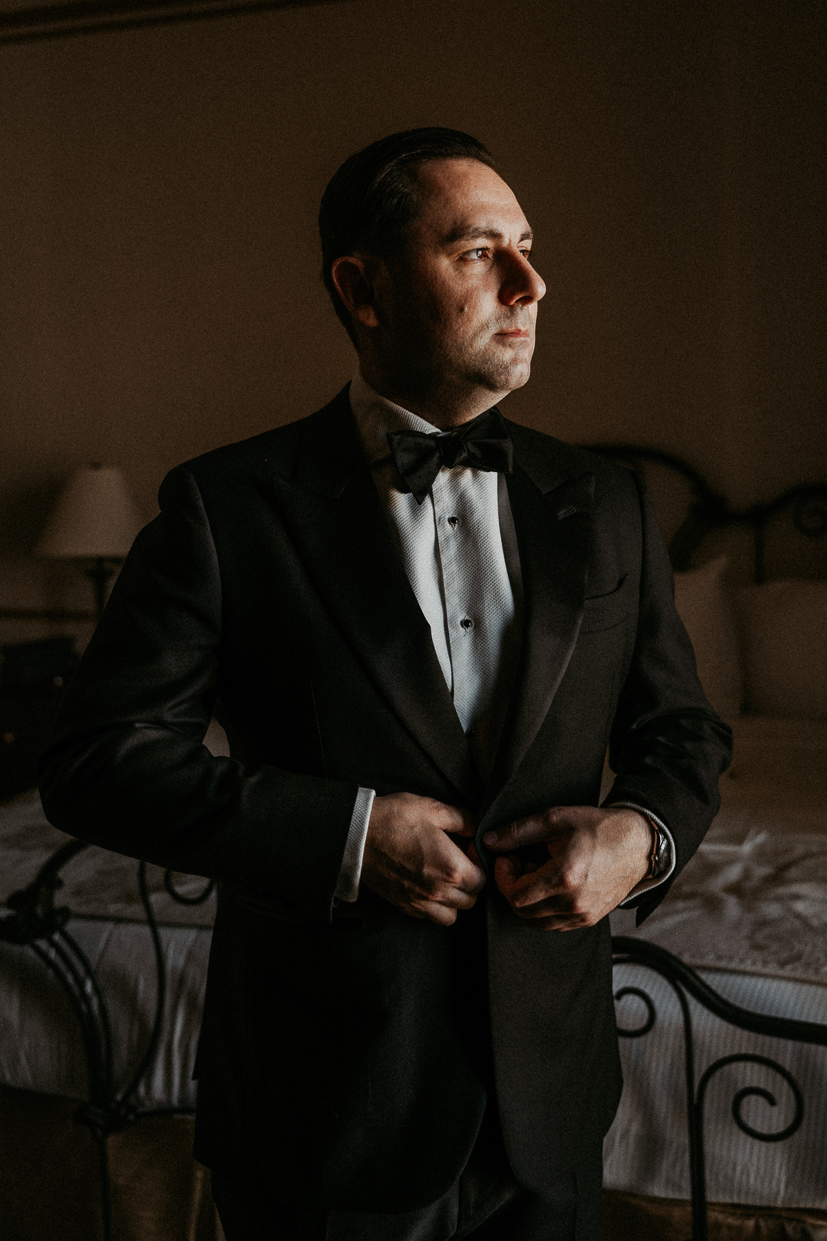 Groom portrait at Hotel El Convento.