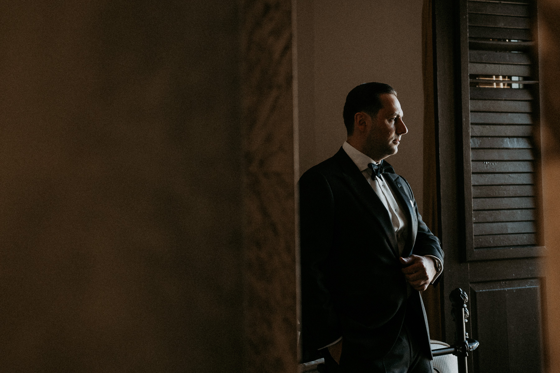 Groom portrait at Hotel El Convento.