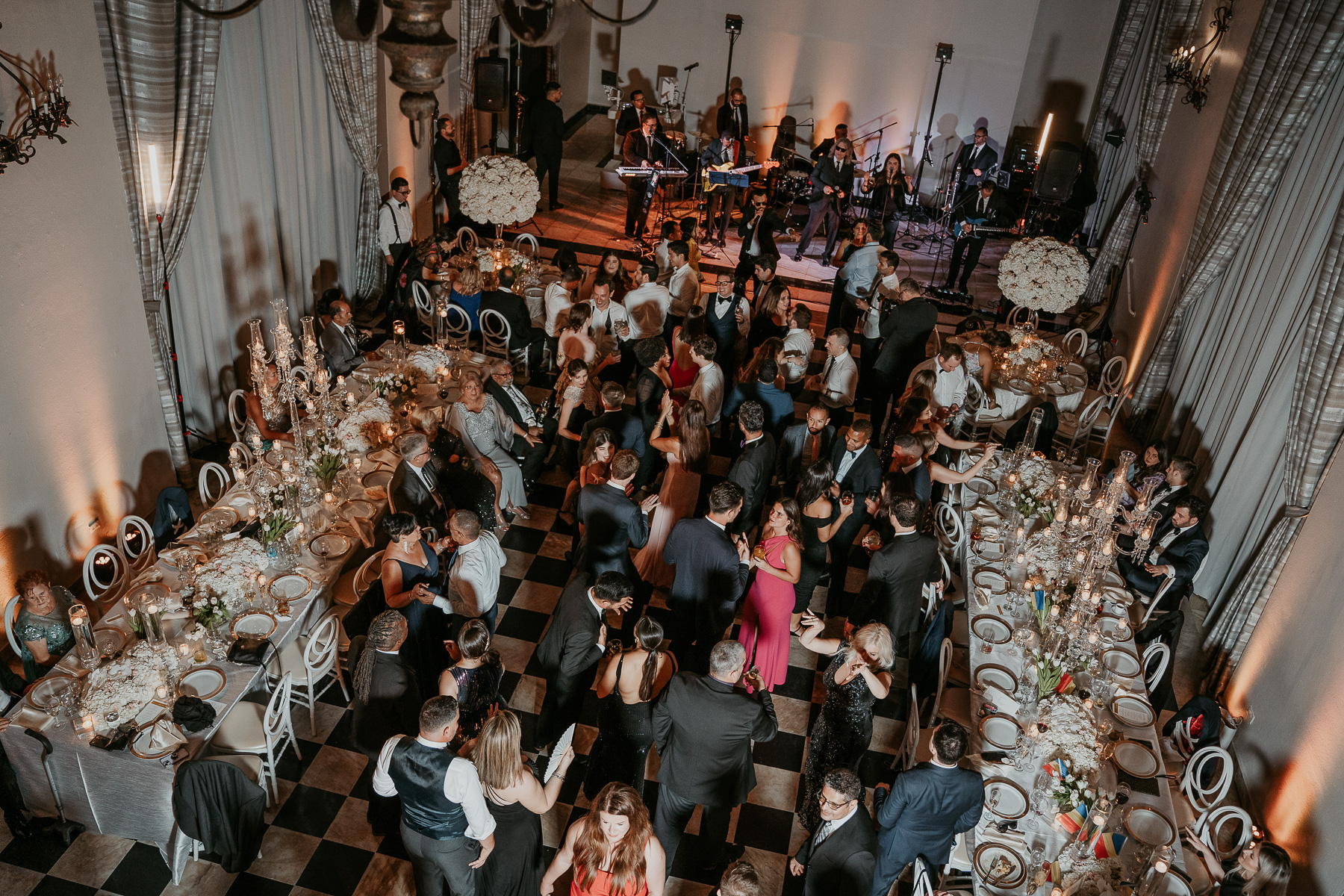 Wedding guest enjoying wedding party at Salon Campeche.