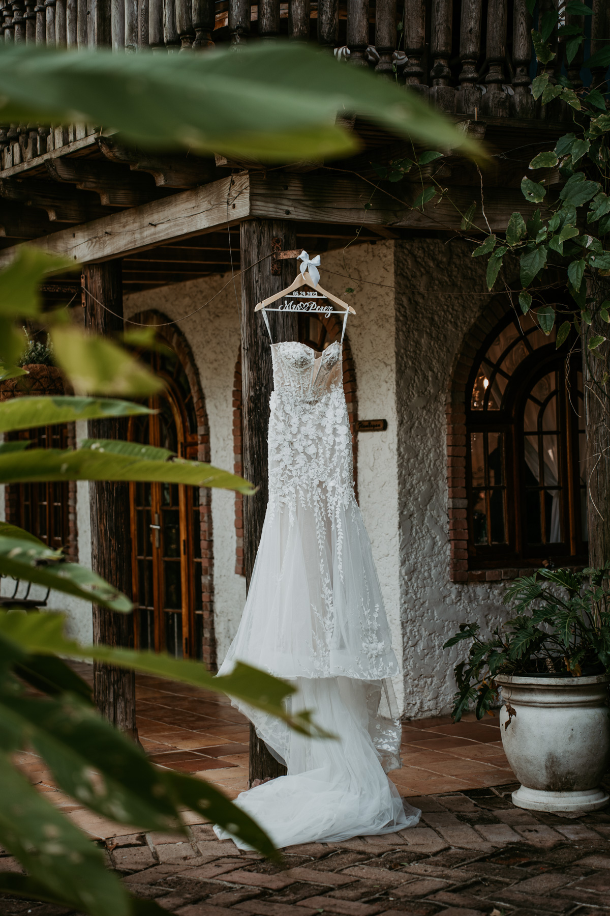 Wedding day hanging at Flamboyan room at Hacienda Siesta Alegre.