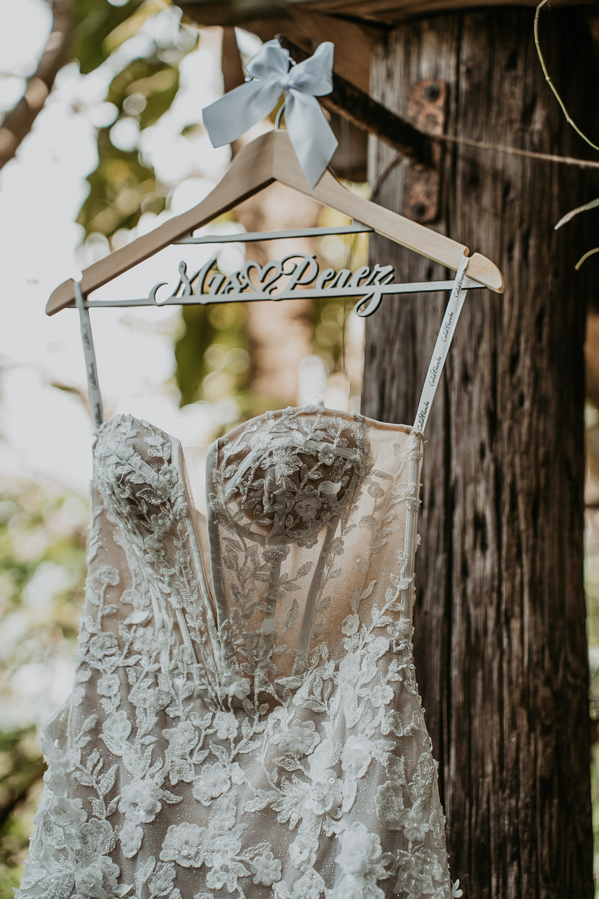 Bride dress detail at Hacienda Siesta Alegre Wedding.