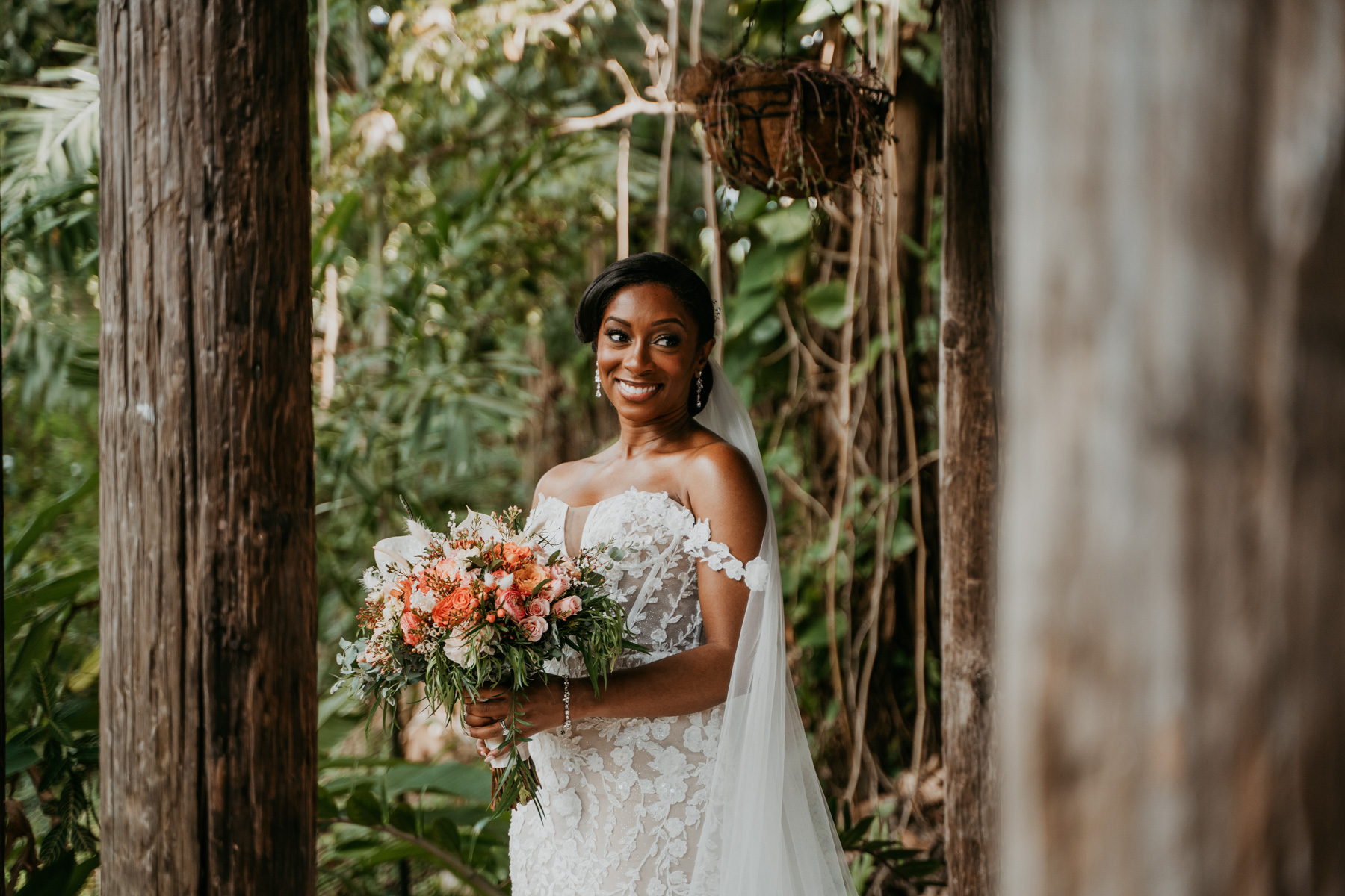 Happy bride at her Hacienda Siesta Alegre Wedding.