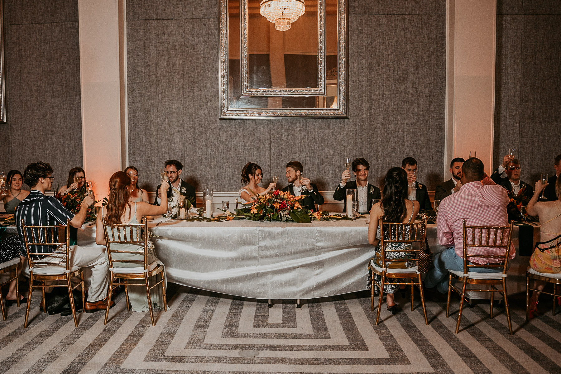 Romantic indoor wedding reception setup with soft lighting at Hyatt Regency Grand Reserve..