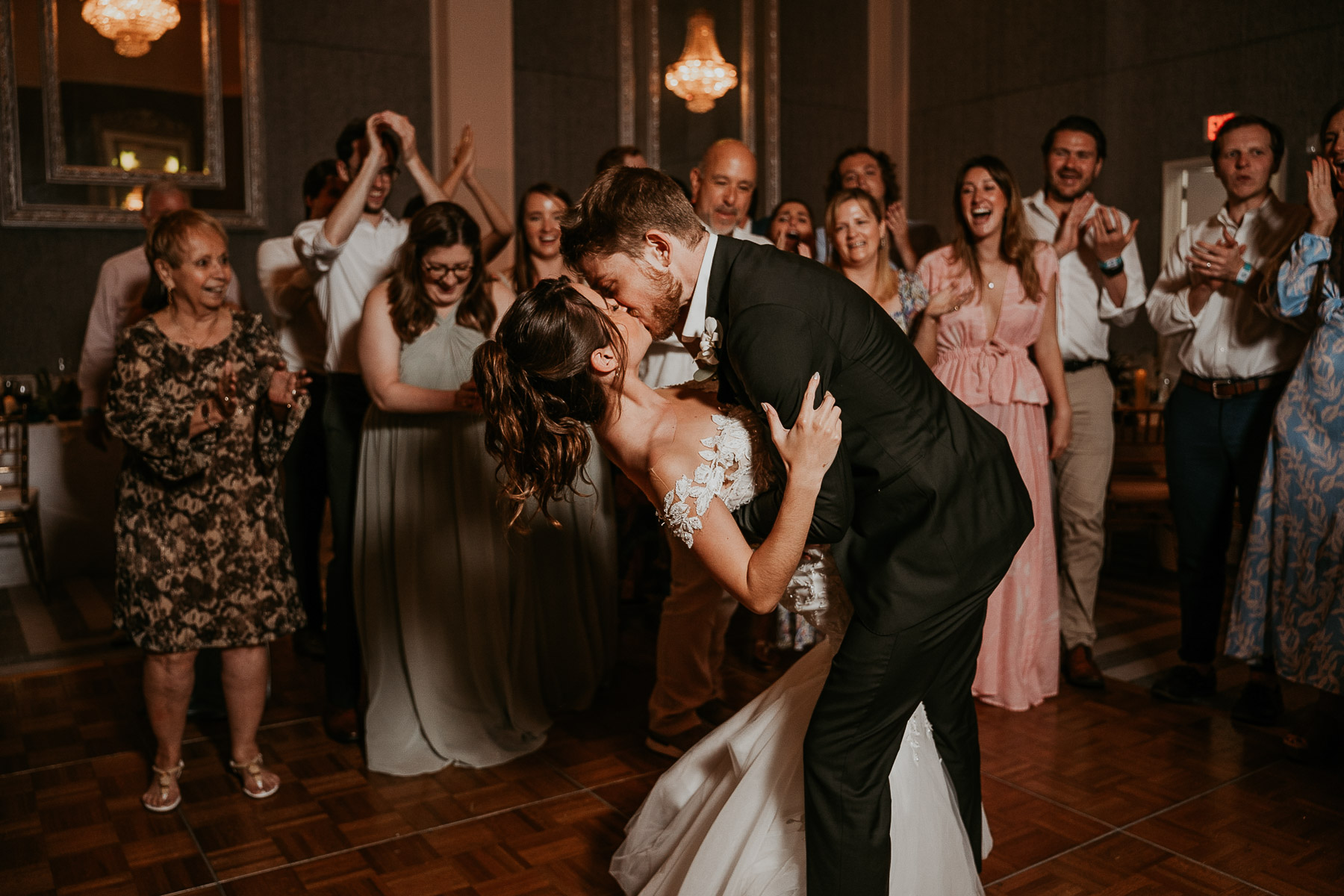 Newlyweds Celebrating Indoors