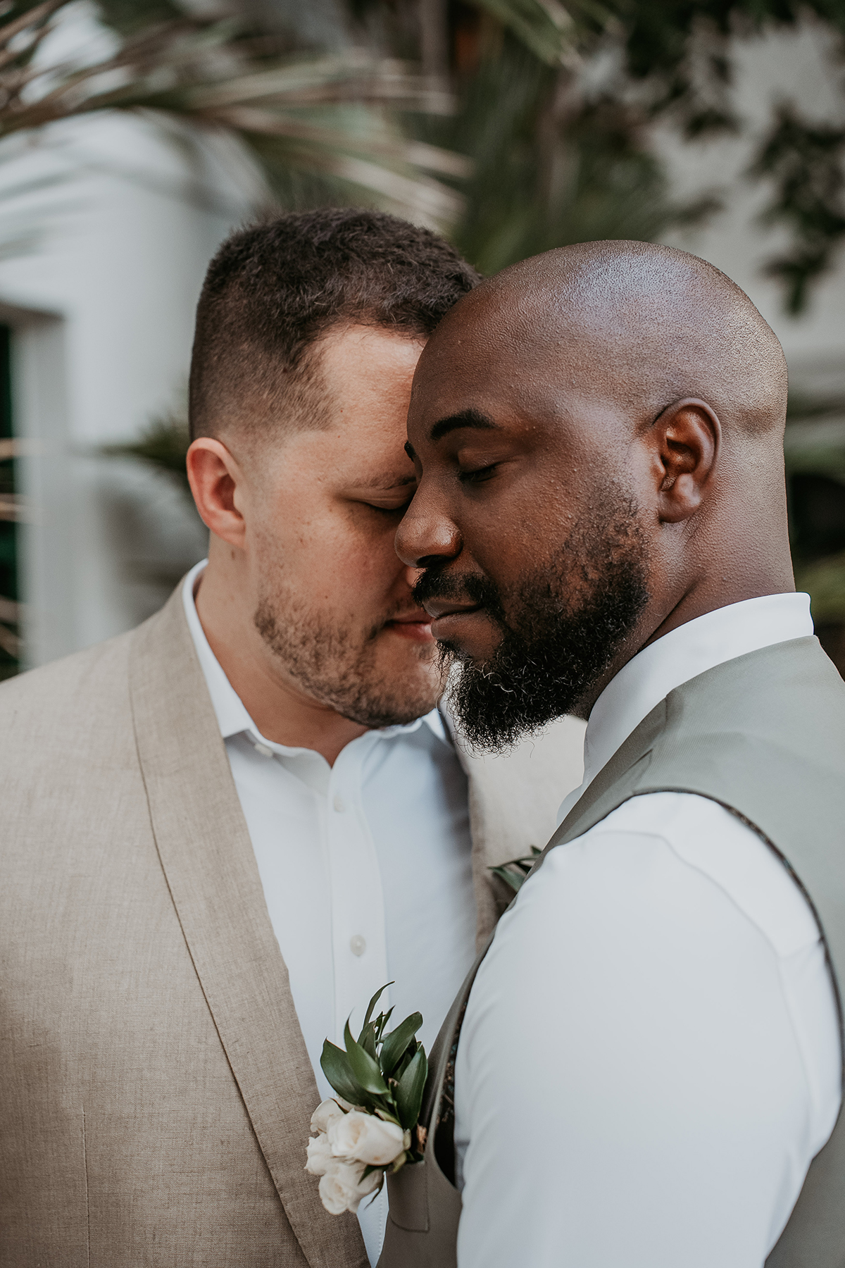 A tender portrait of an interracial gay couple celebrating their wedding in Puerto Rico.